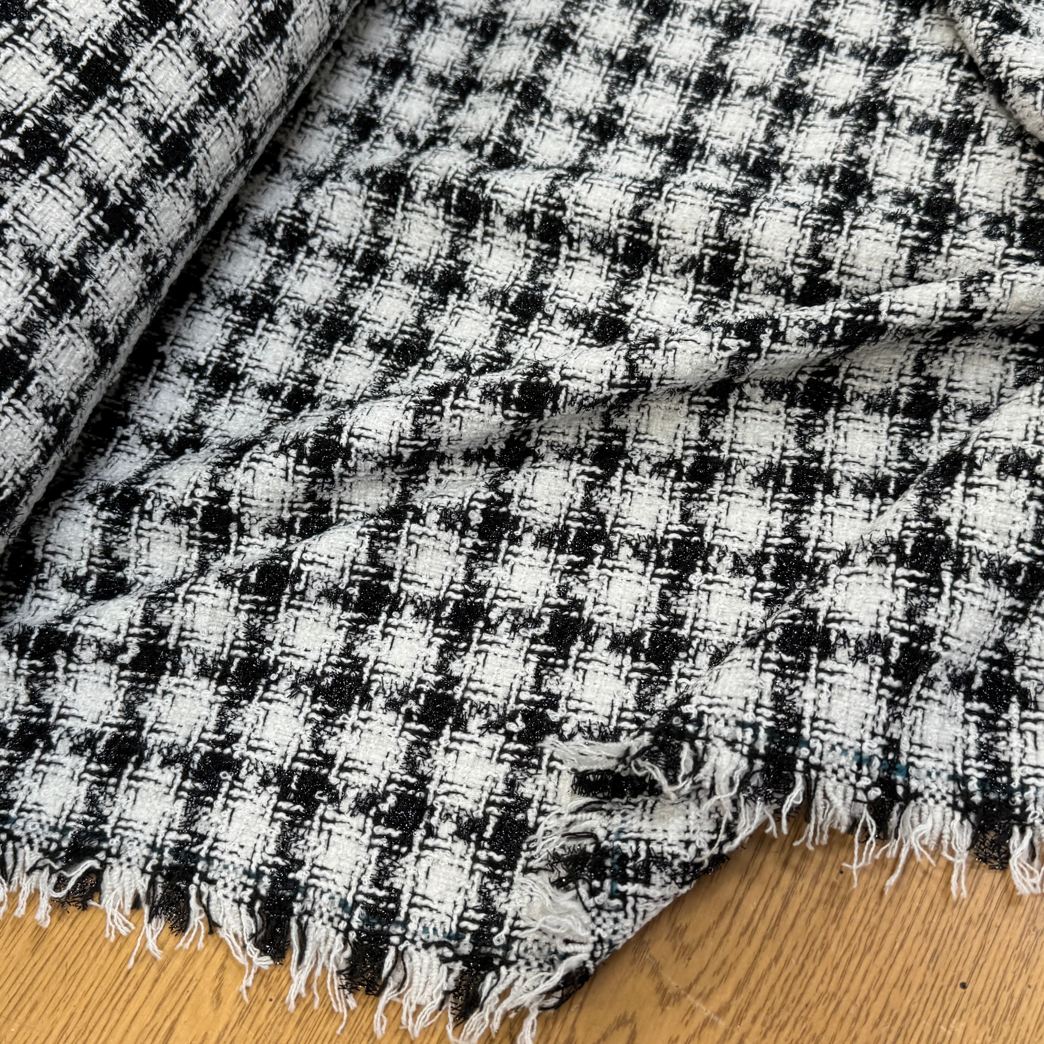 TWEED SOFT À CARREAUX BLANC NOIR - My Little Coupon