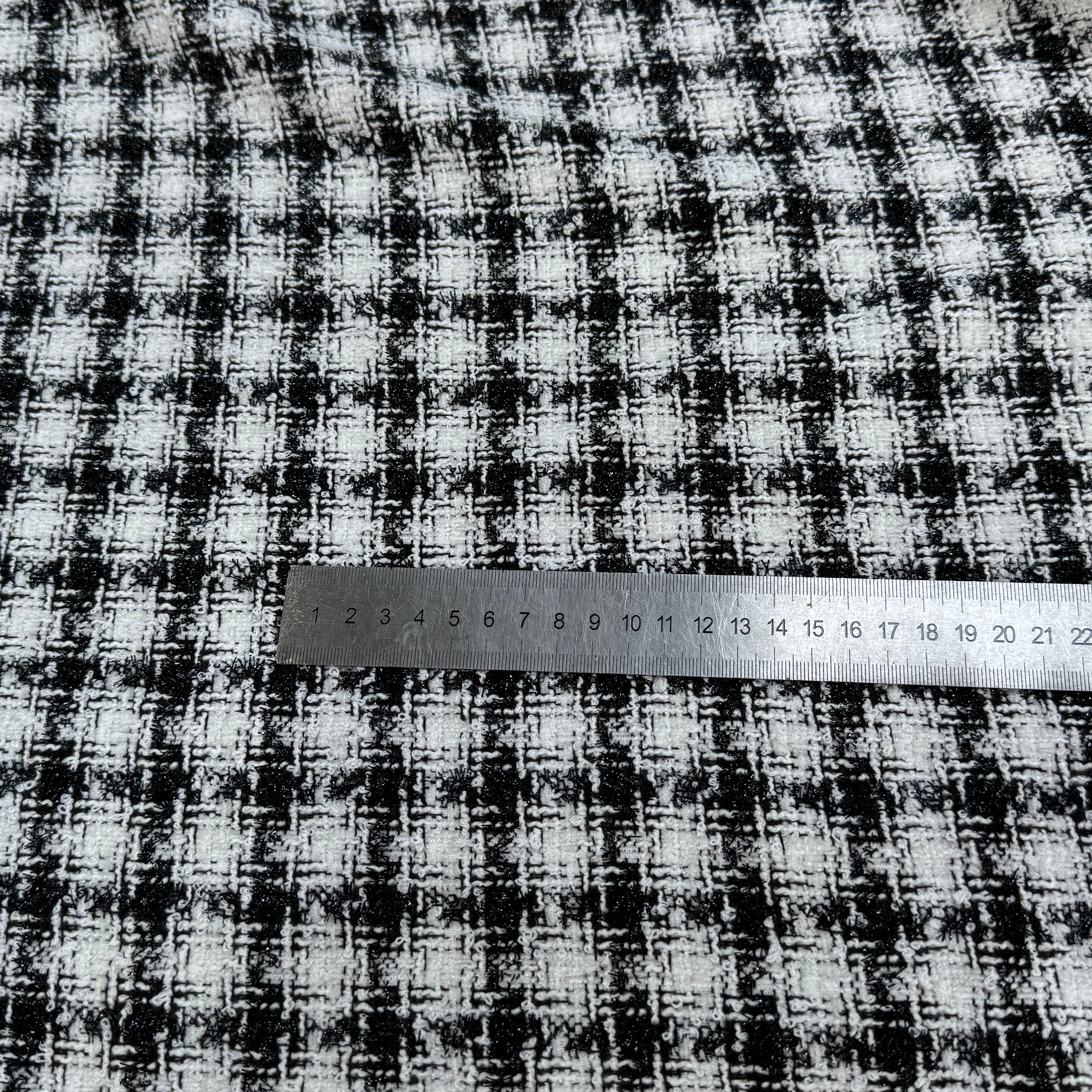 TWEED SOFT À CARREAUX BLANC NOIR - My Little Coupon