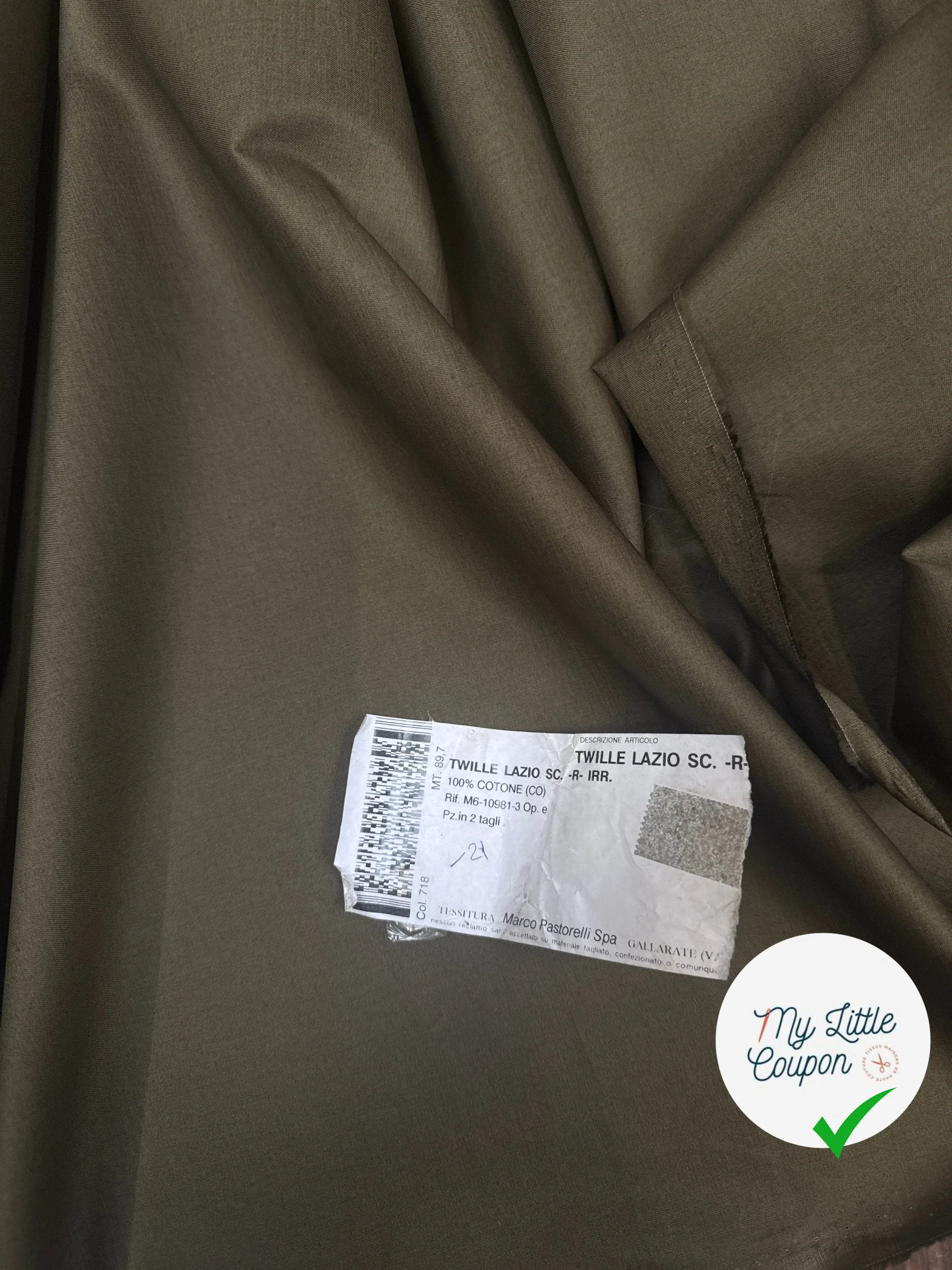 TWILL COTON LAZIO VERT - My Little Coupon