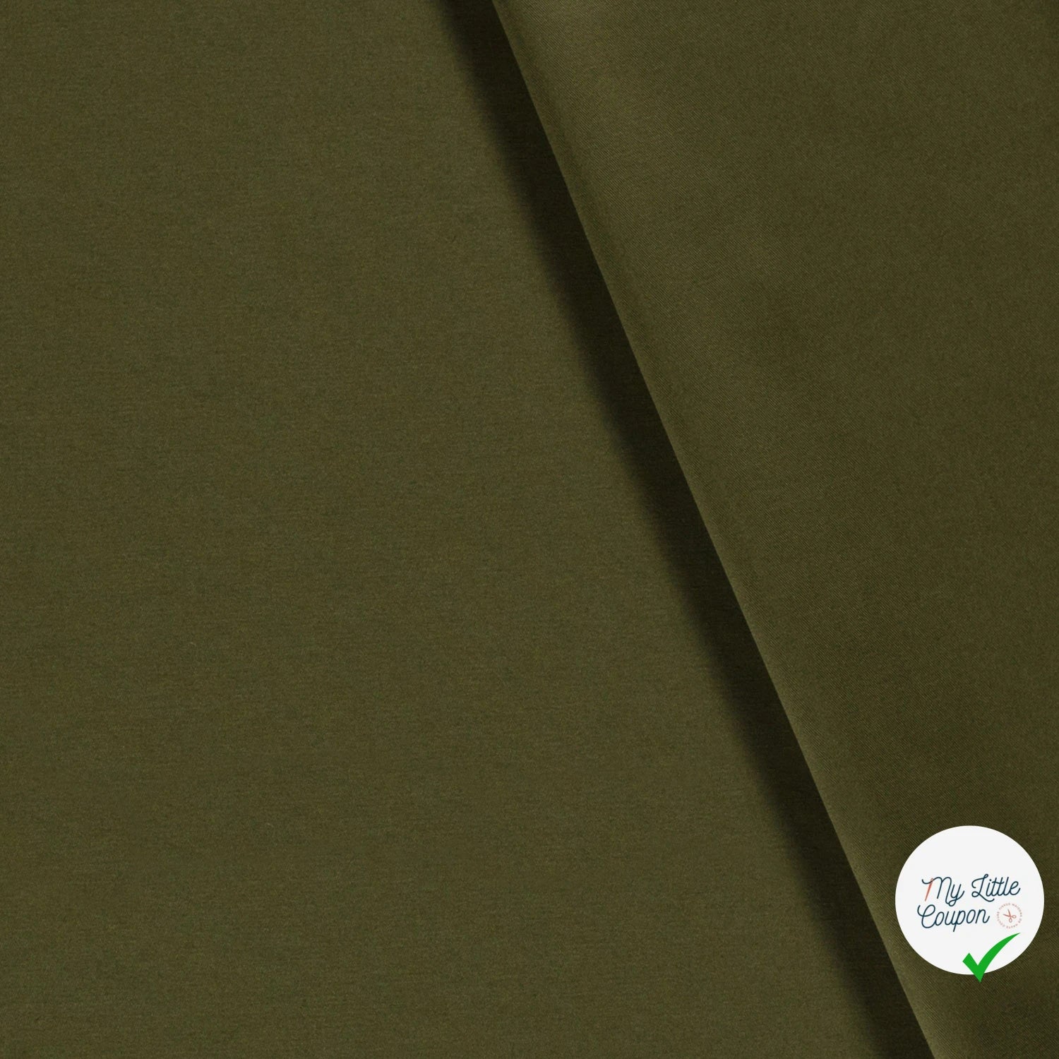 TWILL DE COTON LAVÉ VERT KAKI - My Little Coupon