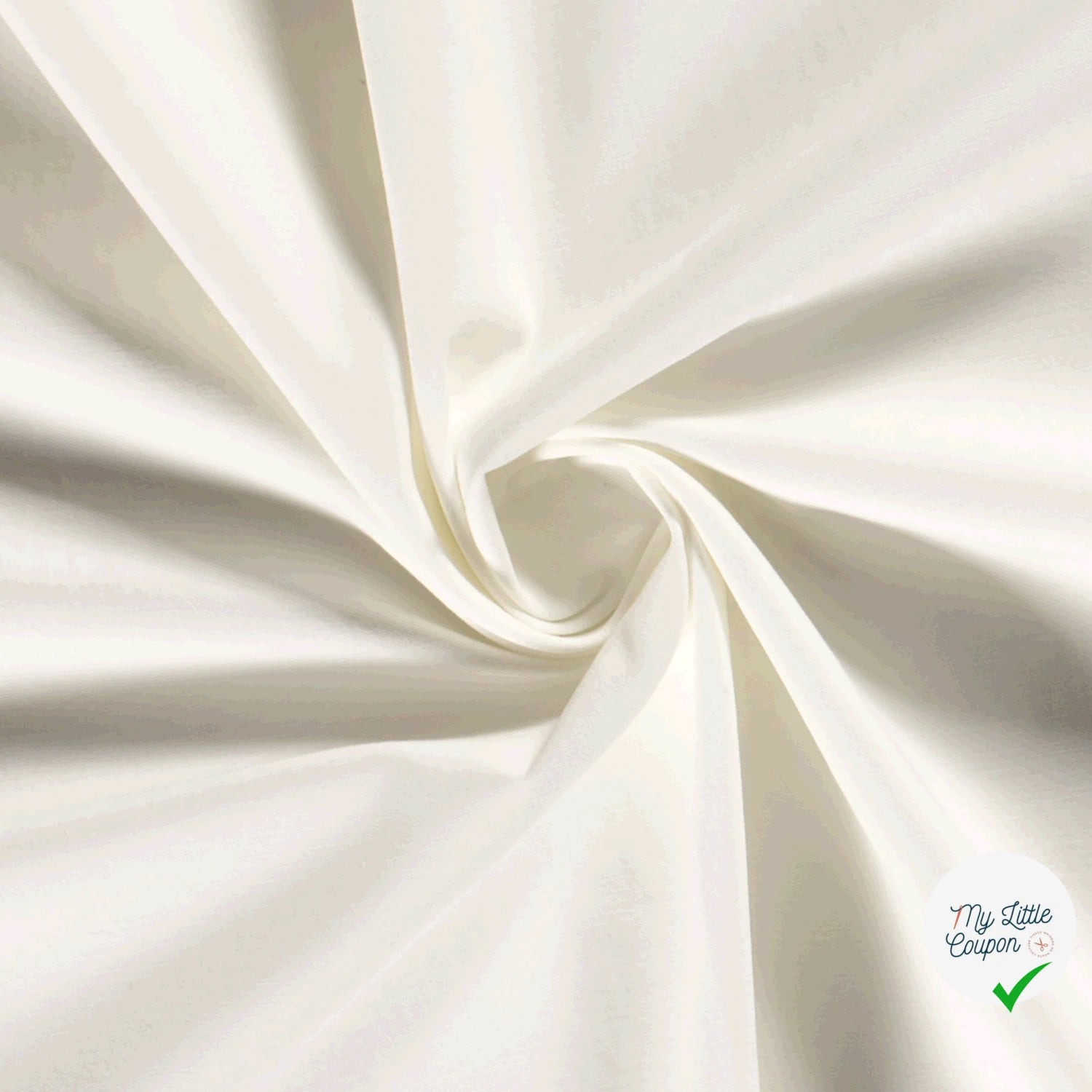 Twill de coton stretch lavé blanc cassé
