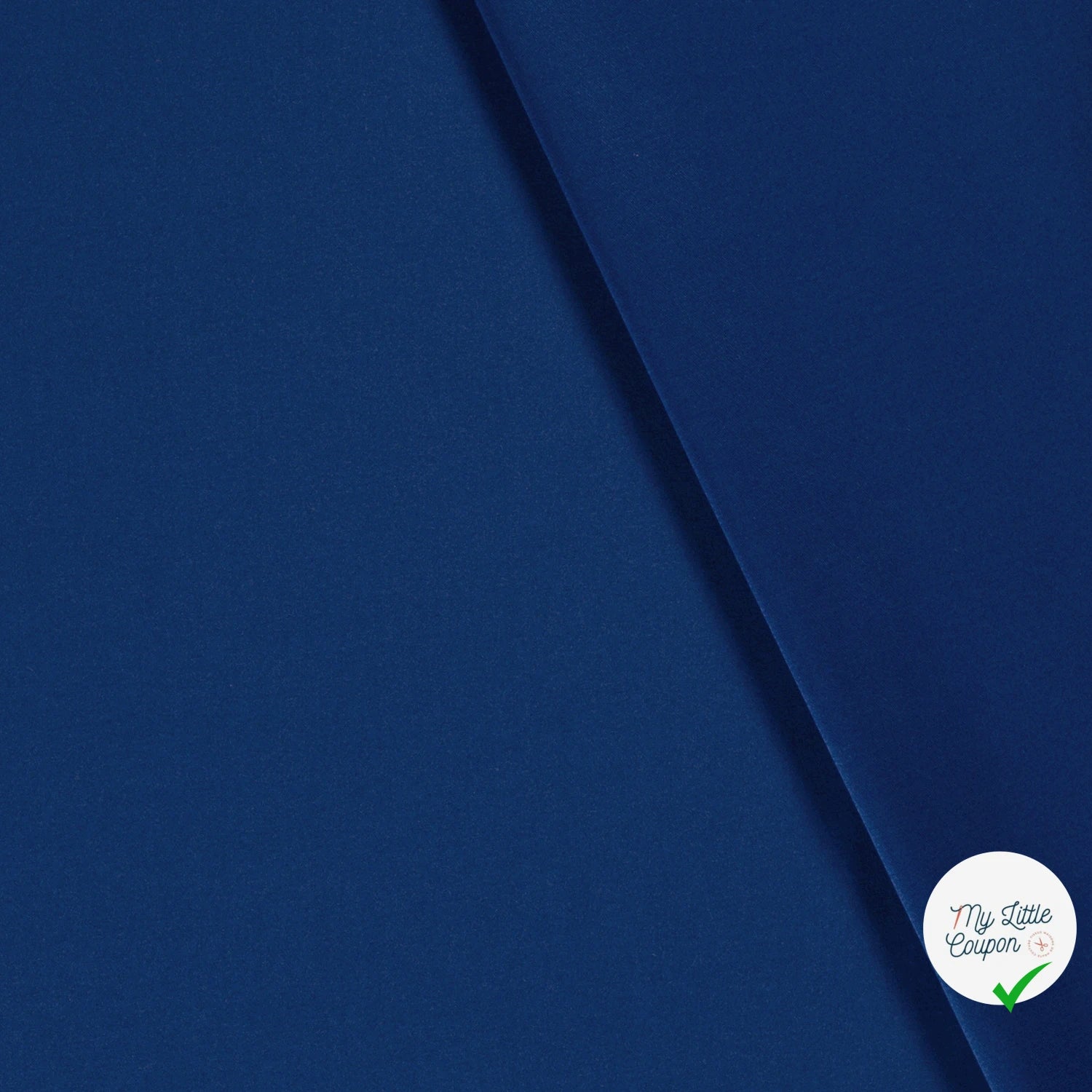 TWILL DE COTON STRETCH LAVÉ COBALT - My Little Coupon