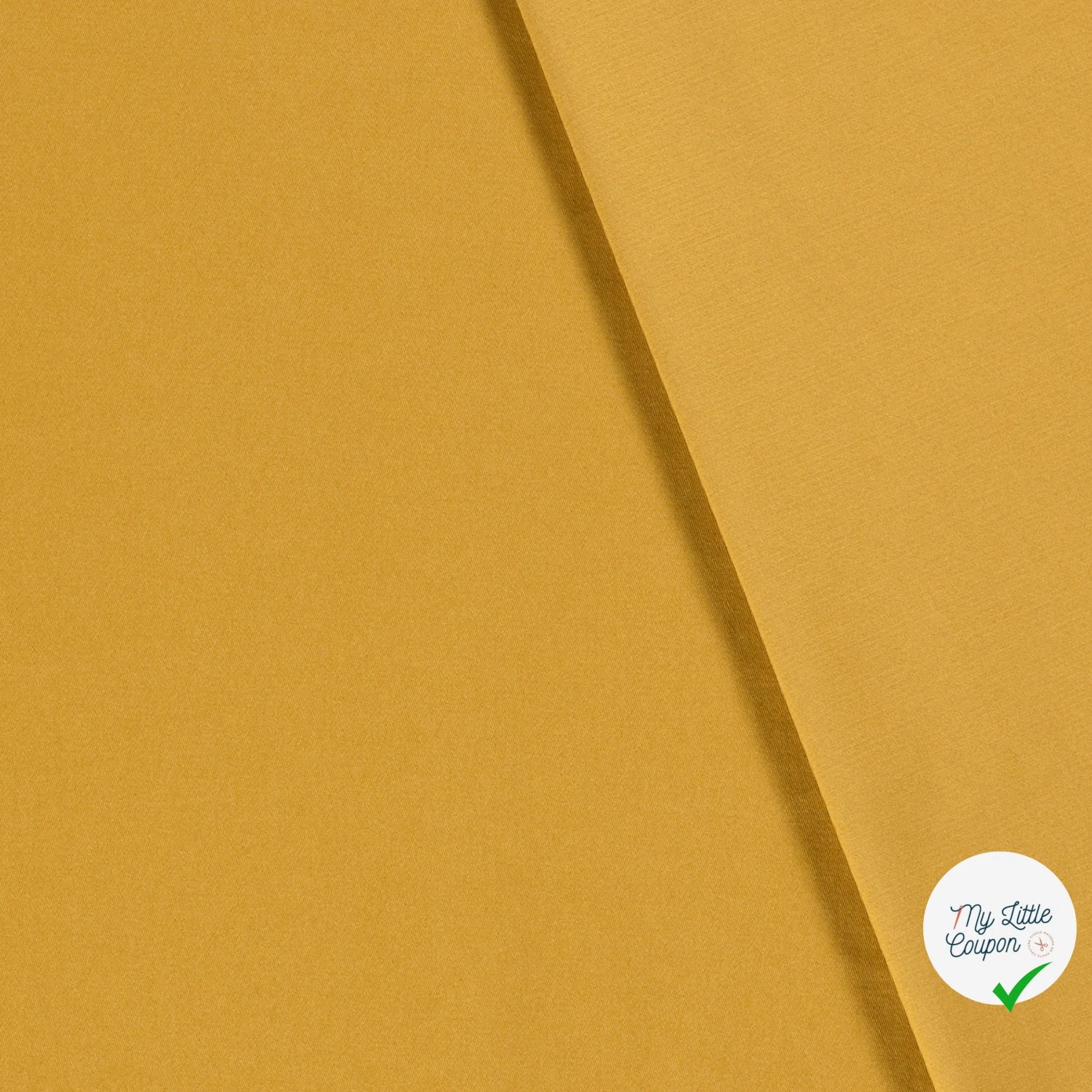 TWILL DE COTON STRETCH LAVÉ OCRE - My Little Coupon