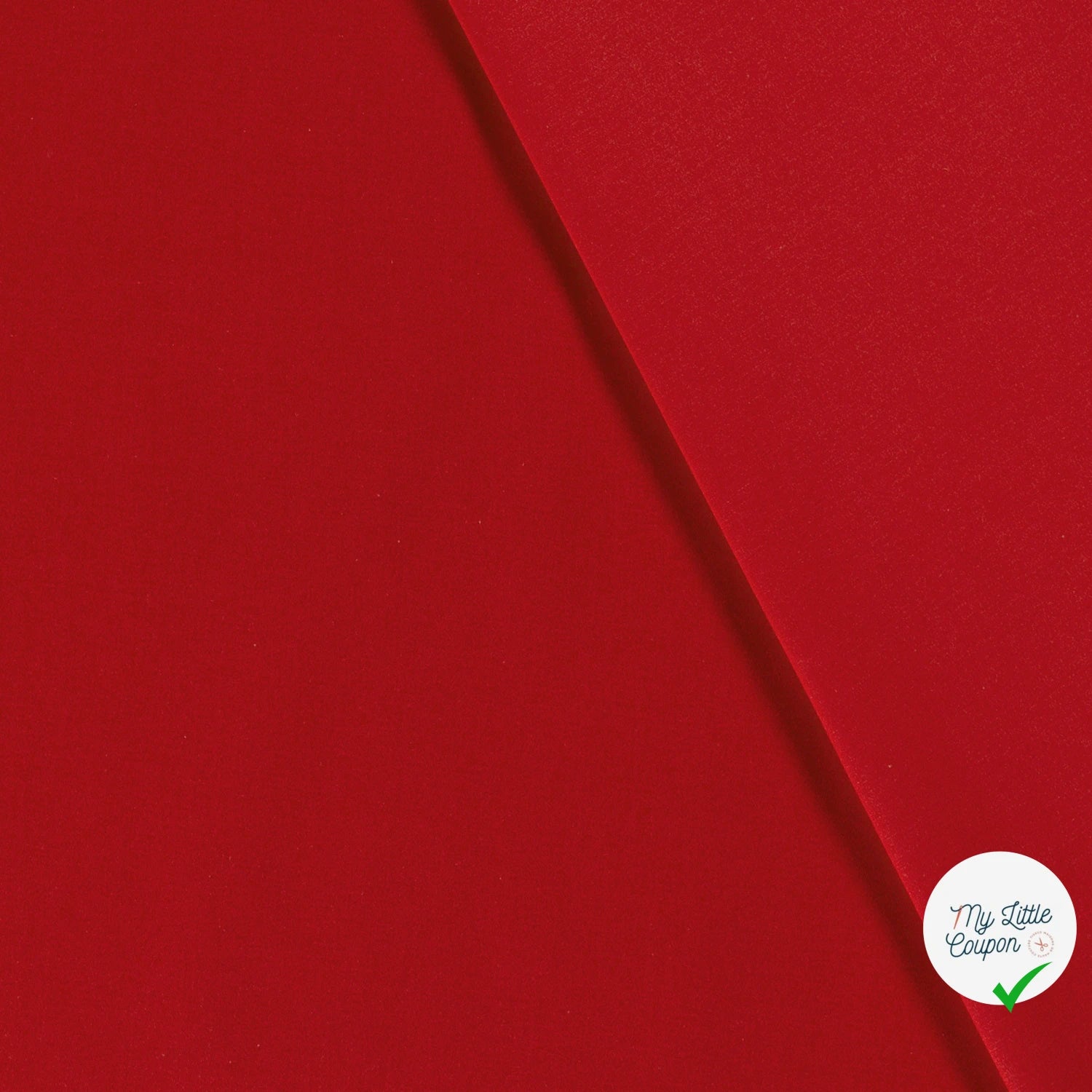 TWILL DE COTON STRETCH LAVÉ ROUGE - My Little Coupon