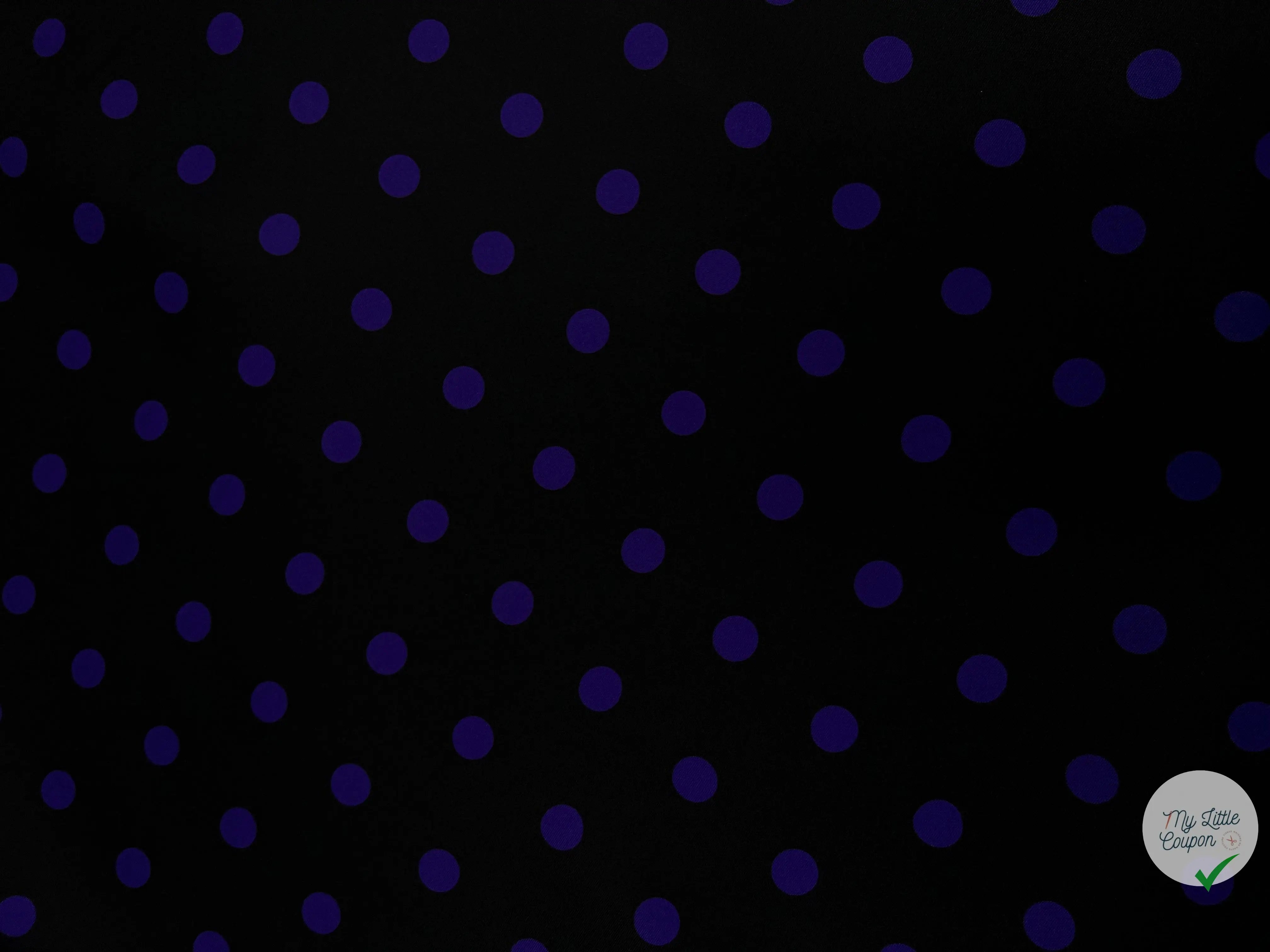 TWILL DE SOIE NOIR POIS PURPLE - coupon de tissu de 3 mĂštres - My Little Coupon - tissu - coudre