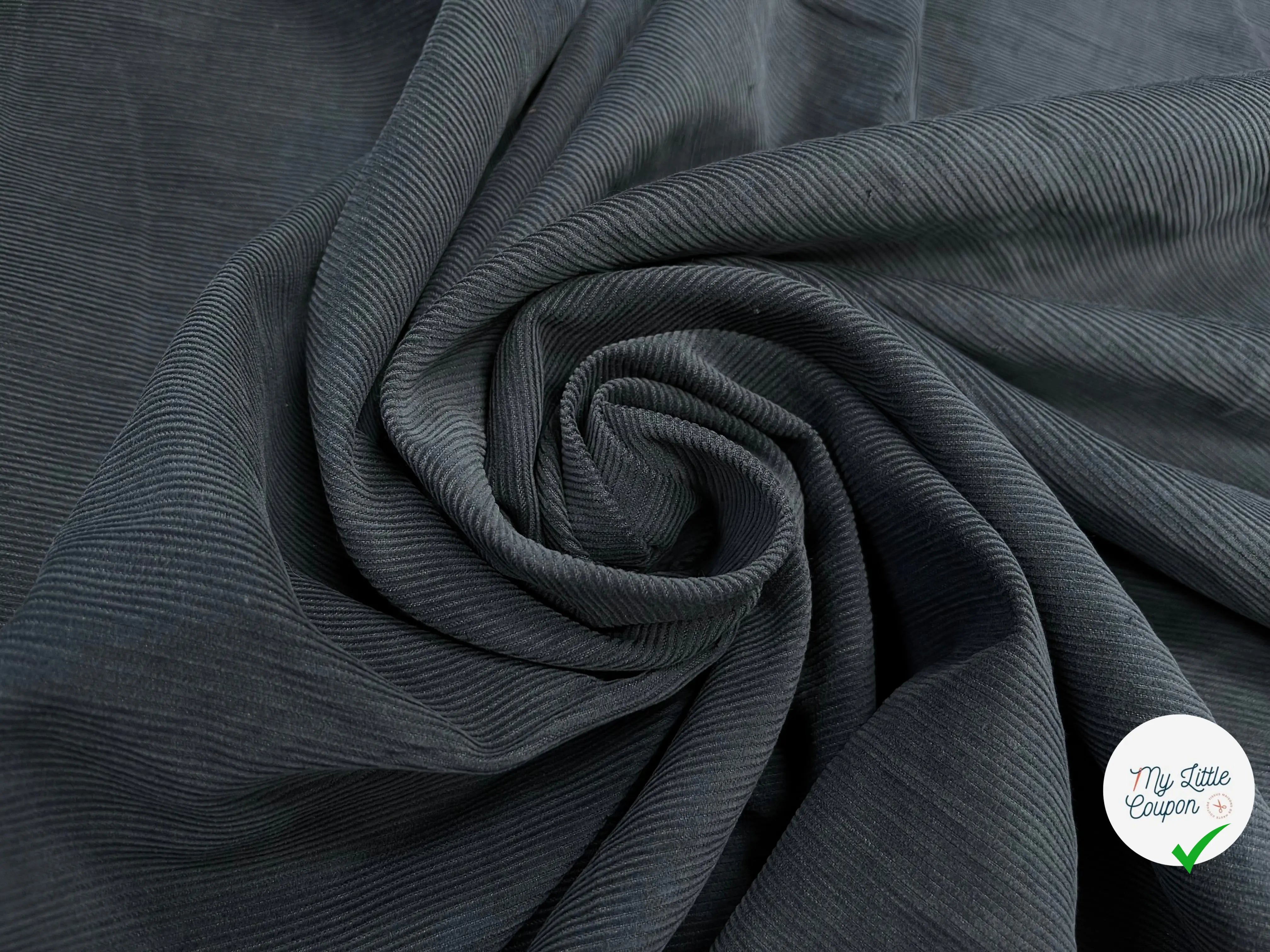 VELOURS 1000 RAIES COTON BLEU NAVY MÉTAL - My Little Coupon