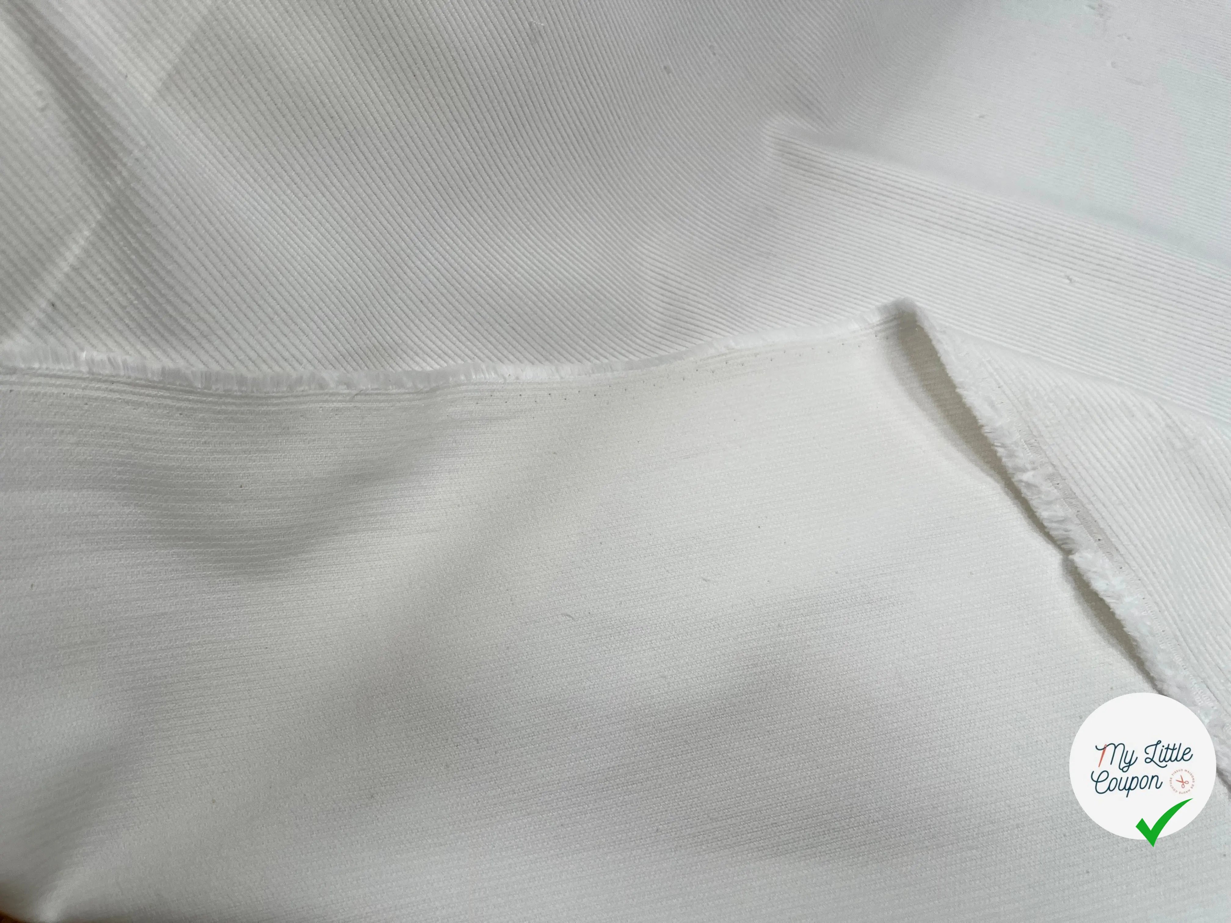 VELOURS 500 RAIES COTELLÉ BLANC - My Little Coupon