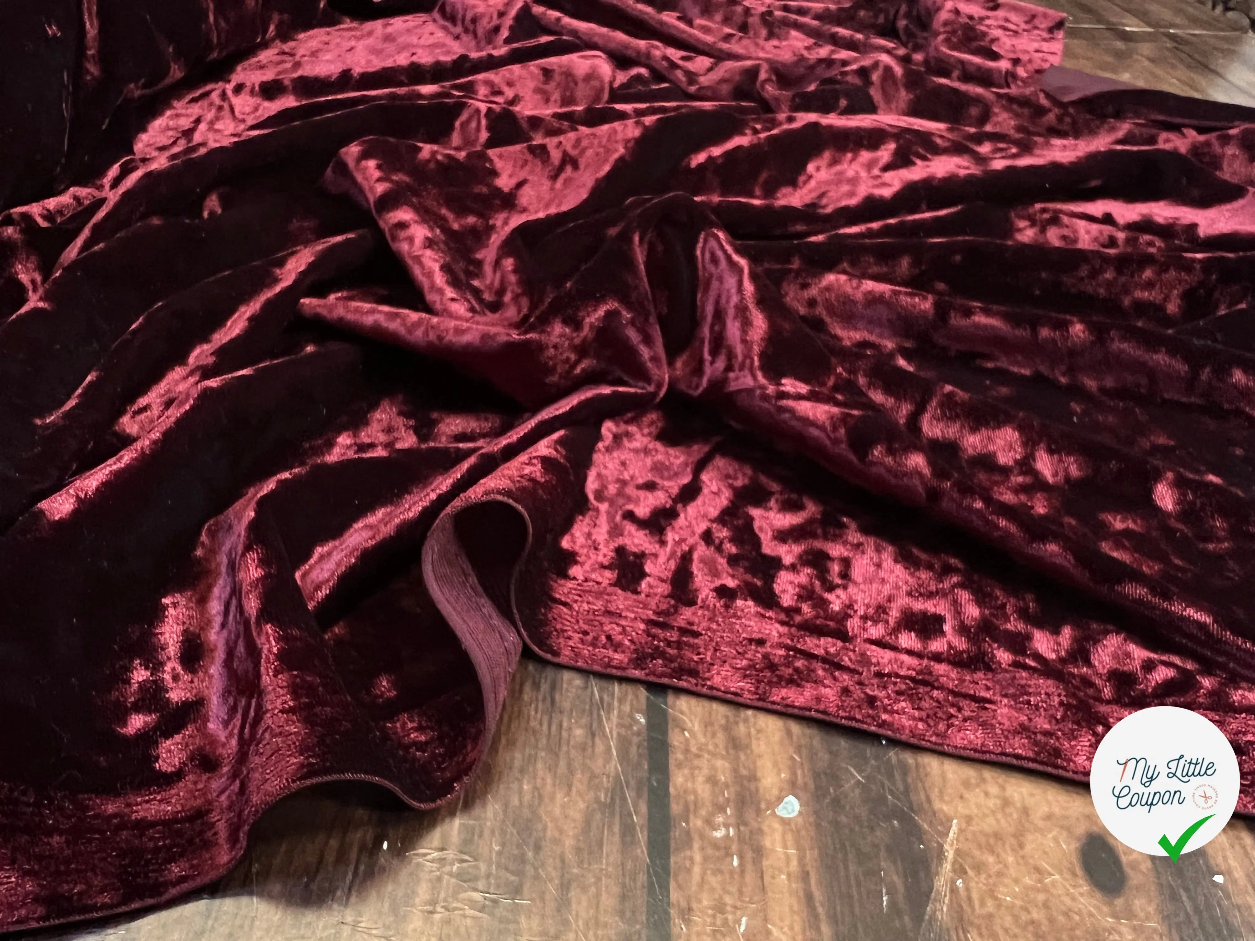 VELOURS CARVICO MAILLE STRETCH BORDEAUX - My Little Coupon
