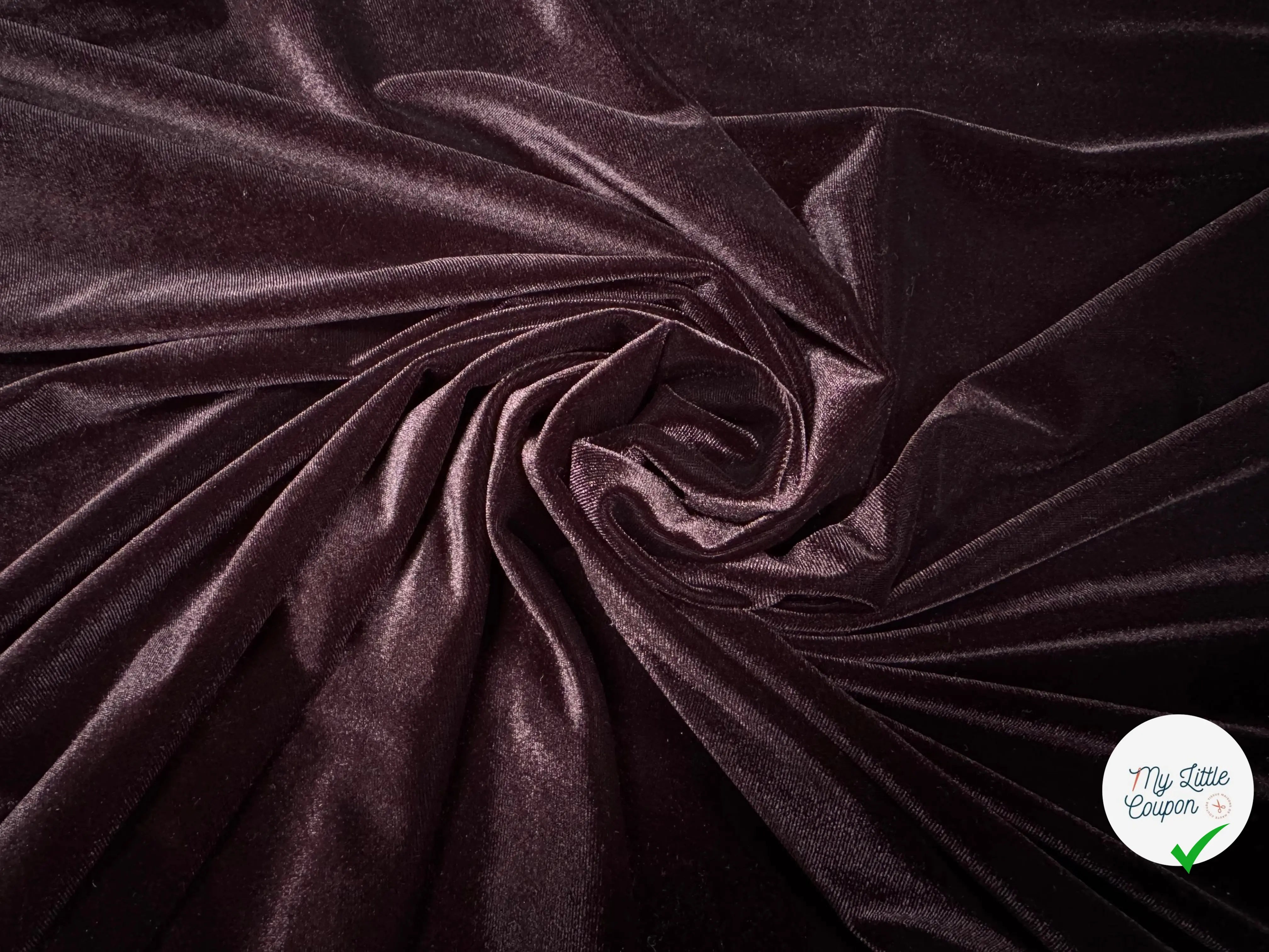 VELOURS CARVICO MAILLE STRETCH MARRON FONCÉ - My Little Coupon