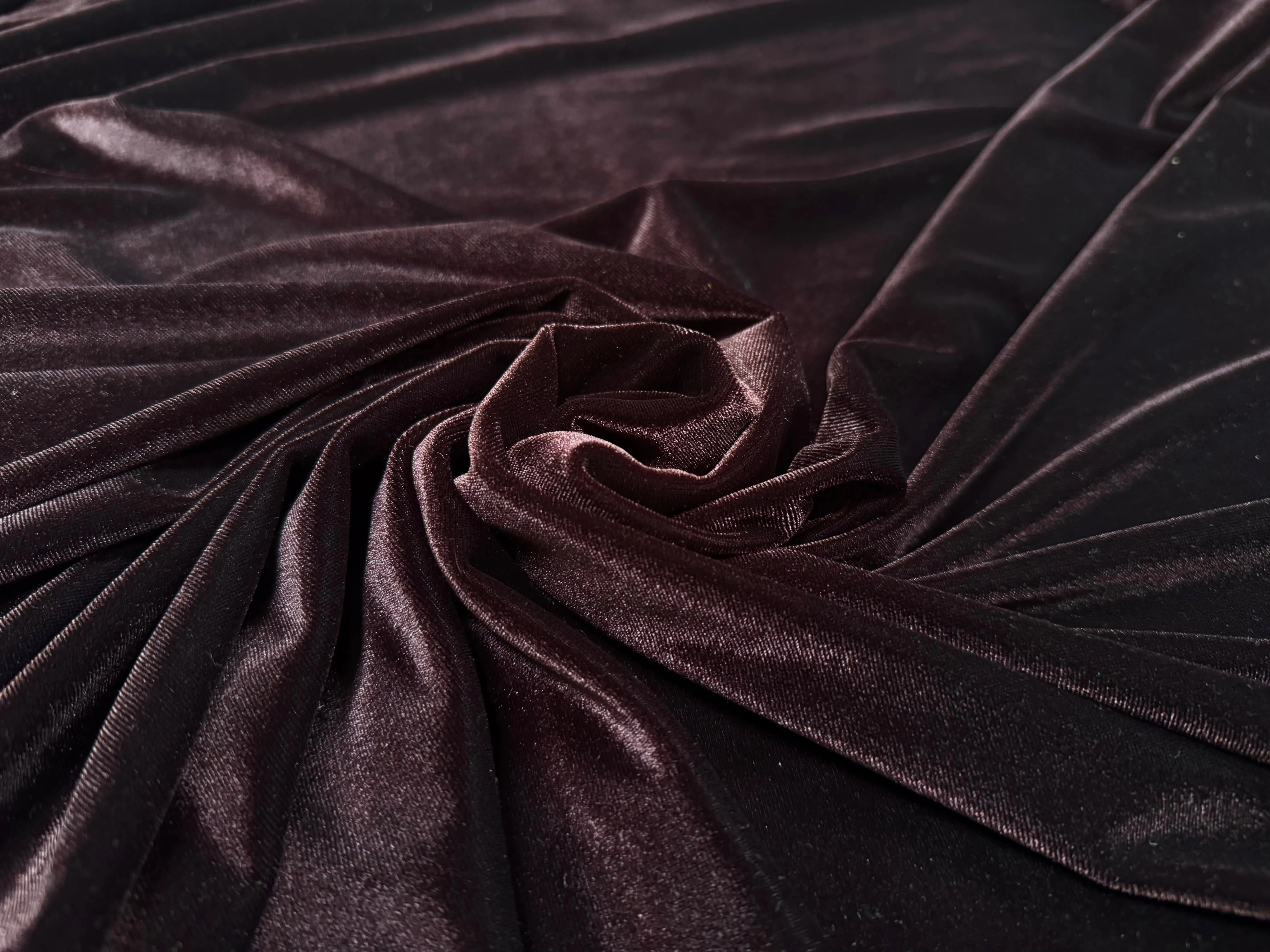 VELOURS CARVICO MAILLE STRETCH MARRON FONCÉ - My Little Coupon