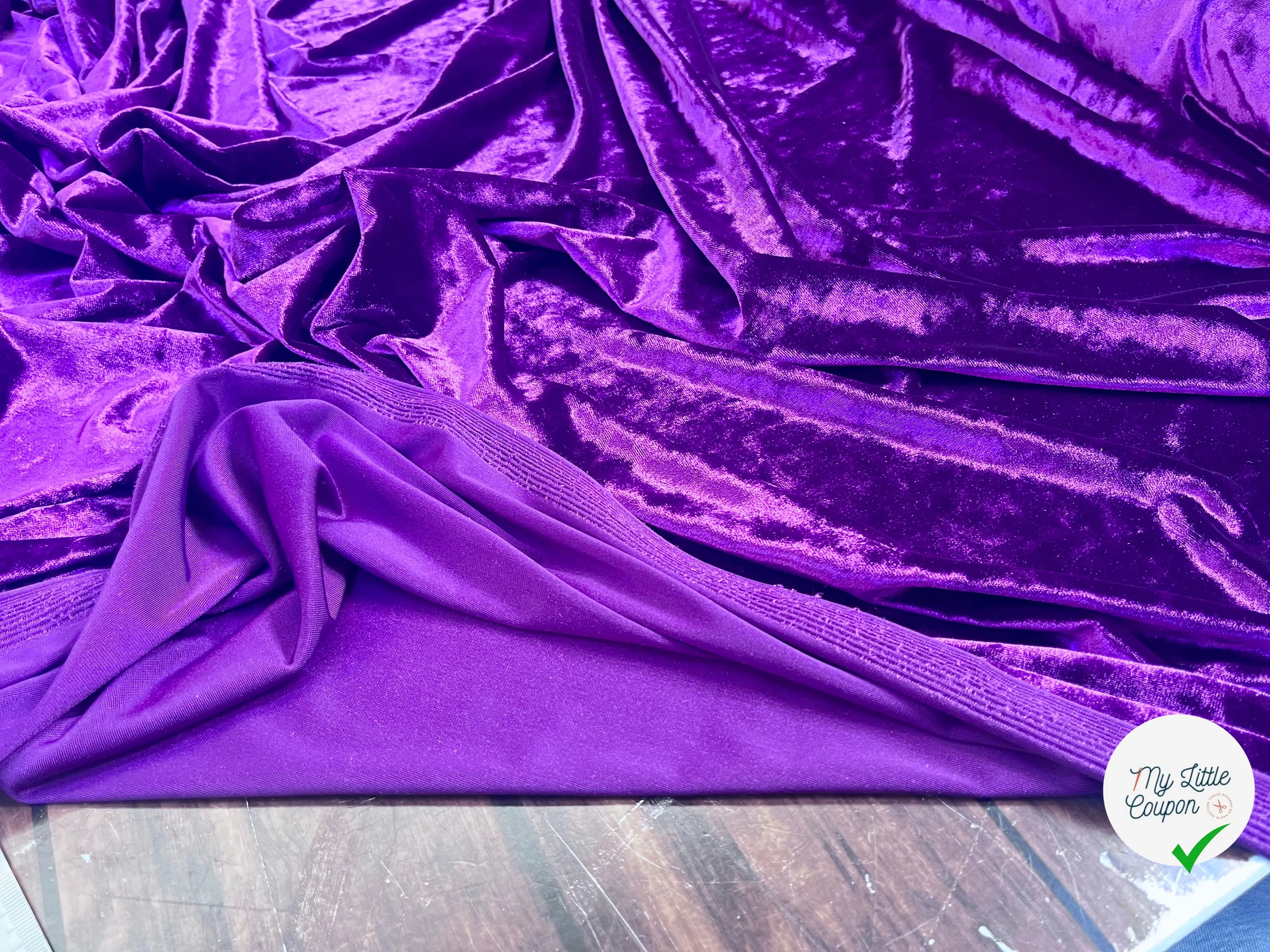 VELOURS CARVICO MAILLE STRETCH MAUVE VIOLET - My Little Coupon
