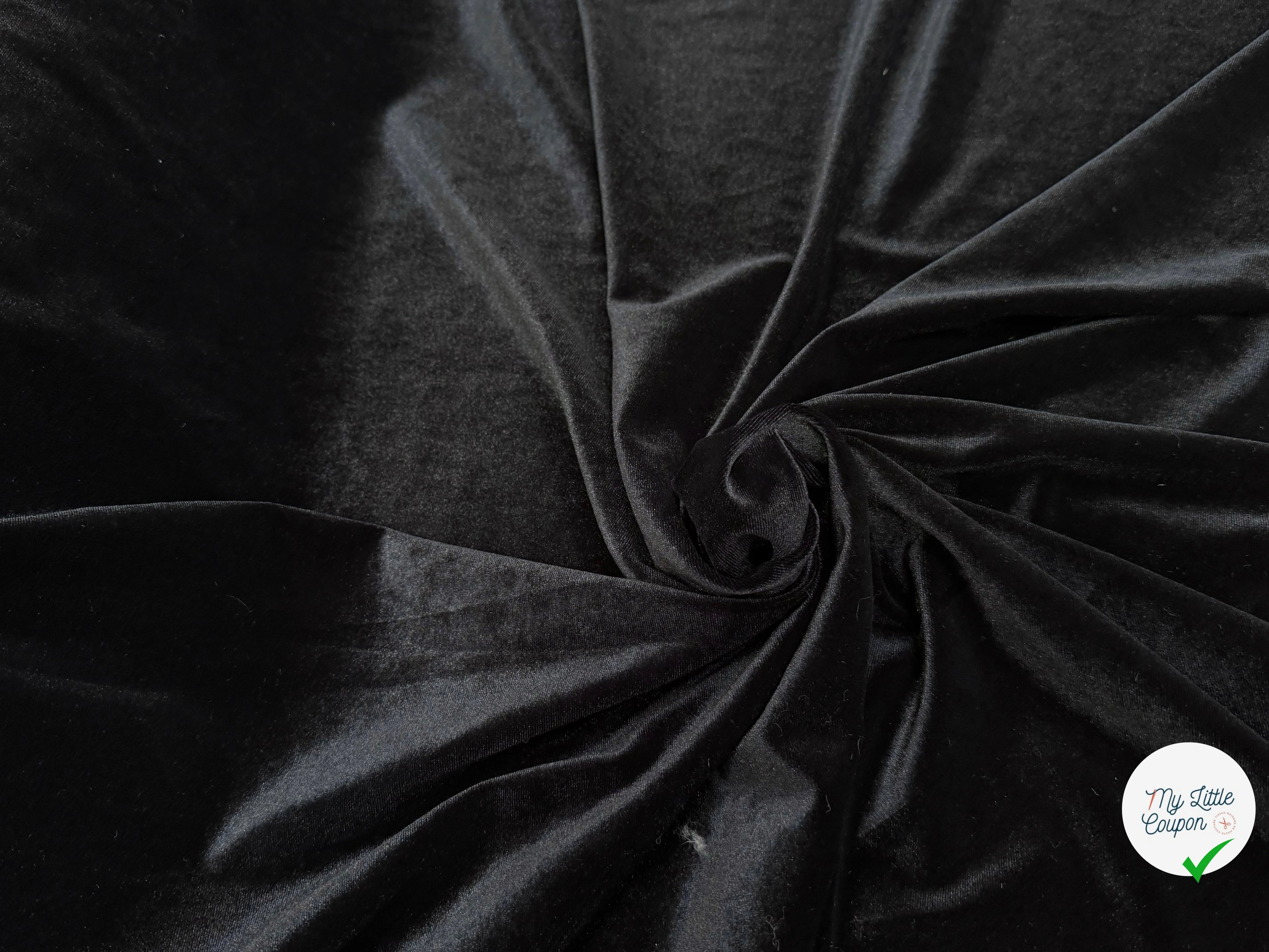 VELOURS CARVICO MAILLE STRETCH NOIR LUXIEUX - My Little Coupon