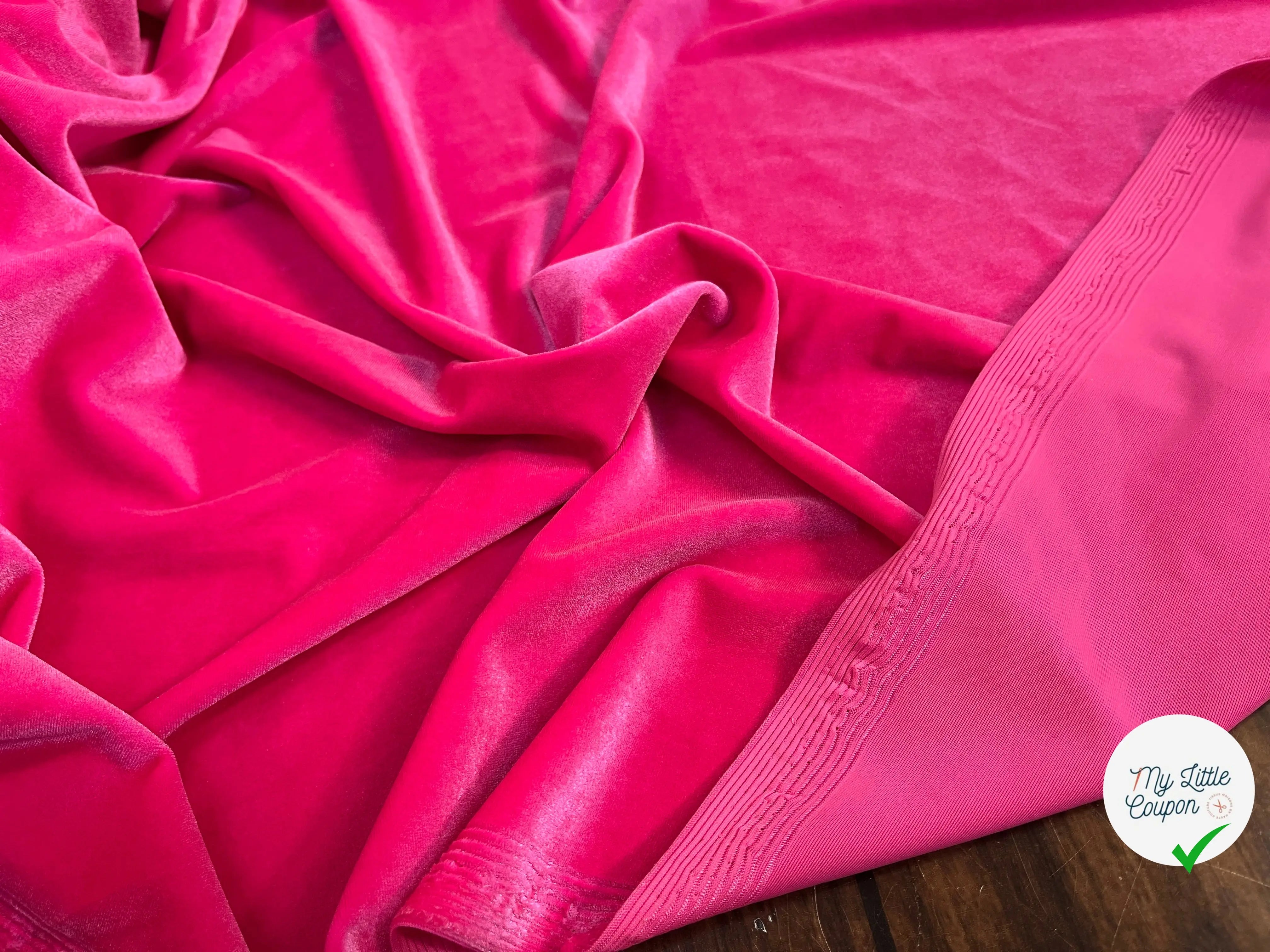 VELOURS CARVICO MAILLE STRETCH ROSE - My Little Coupon