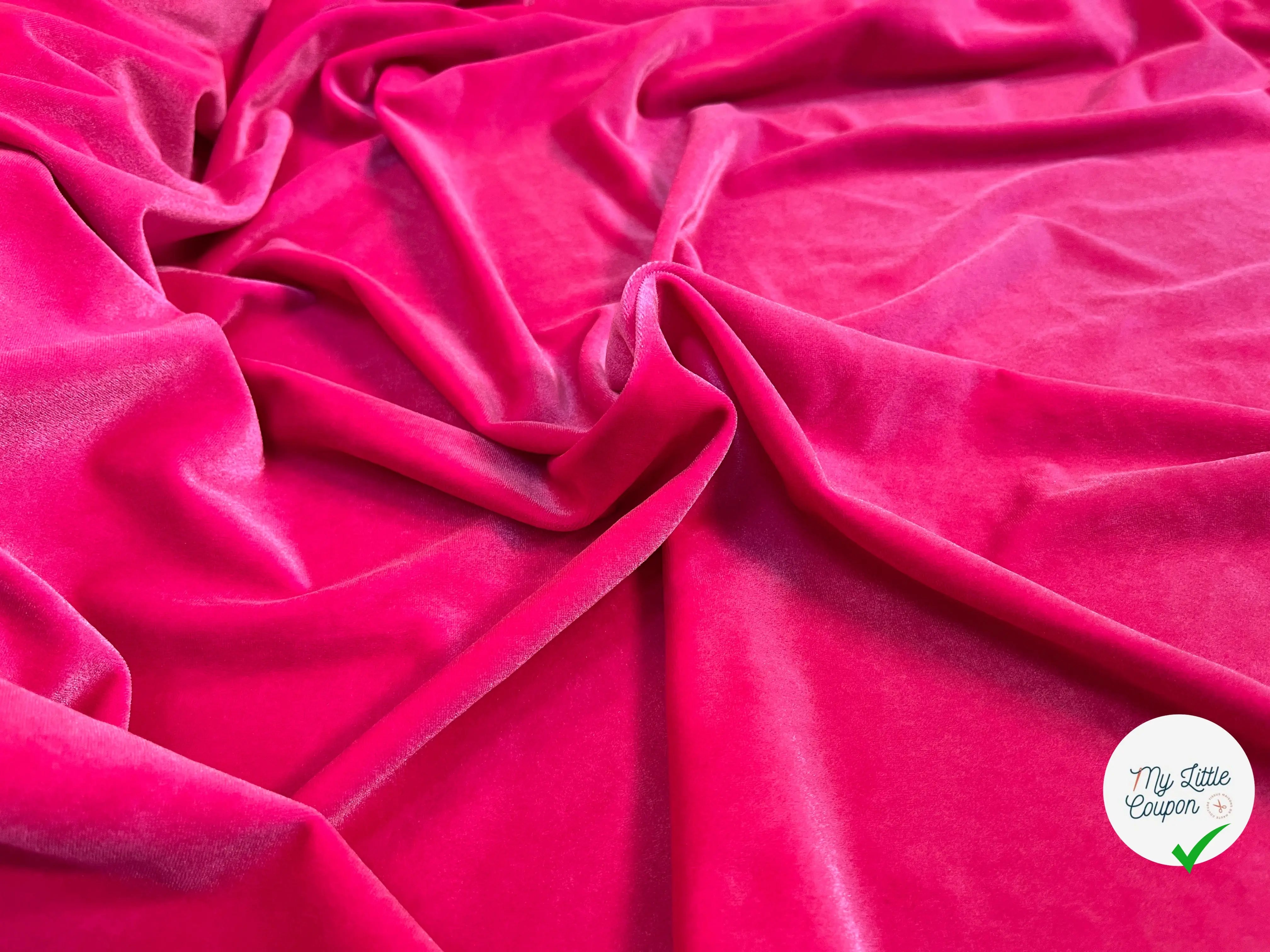 VELOURS CARVICO MAILLE STRETCH ROSE - My Little Coupon