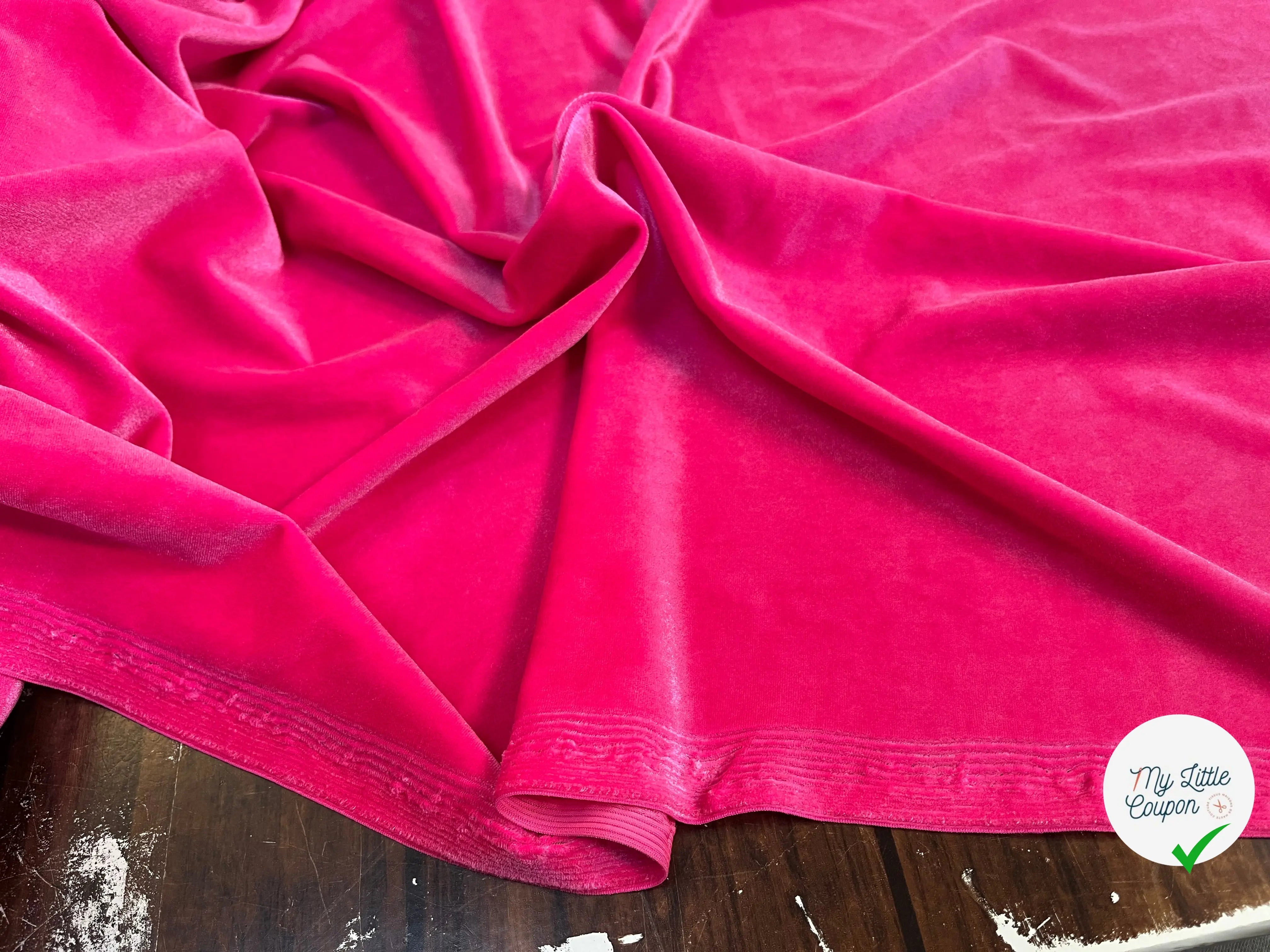 VELOURS CARVICO MAILLE STRETCH ROSE - My Little Coupon