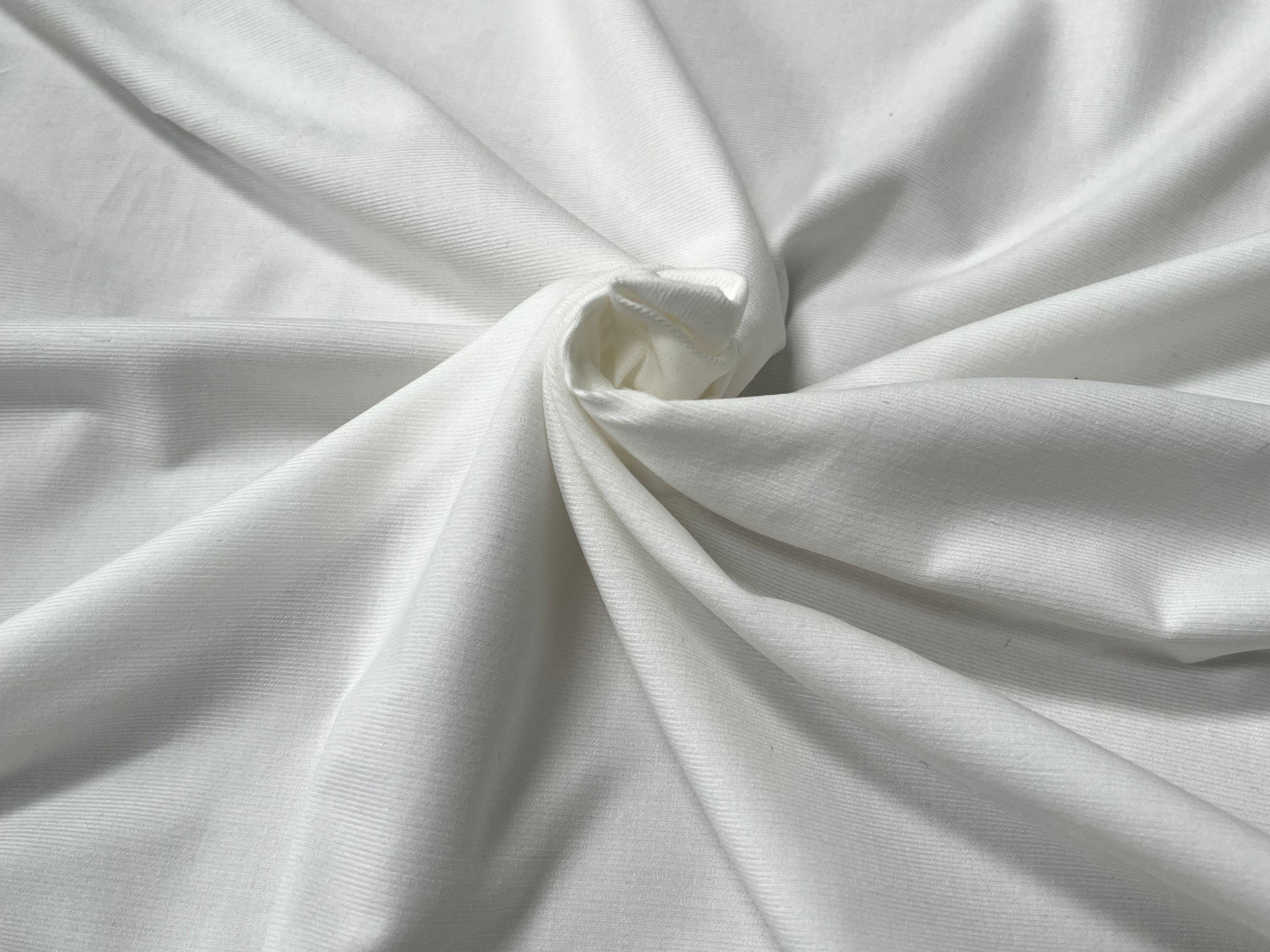 VELOURS CHEMISE 1500 RAIES PURE COTON BLANC - My Little Coupon