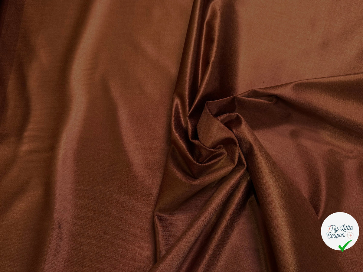 VELOURS COTON VISCOSE FAUX-UNI STRETCH ROUILLE 56% COTON 42% VISCOSE - My Little Coupon