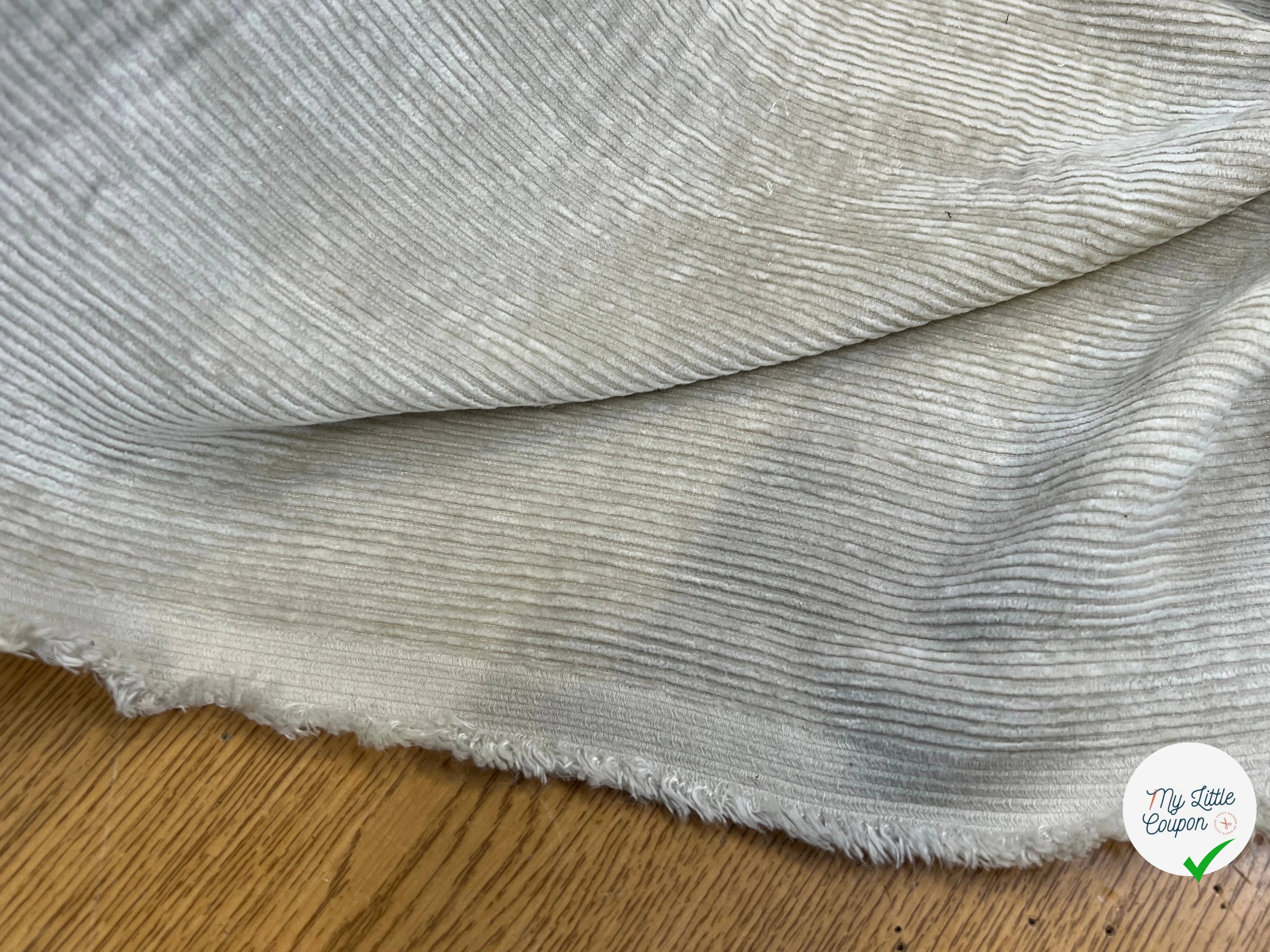 VELOURS DE COTON 500 RAIES BEIGE CLAIR 140CM - My Little Coupon