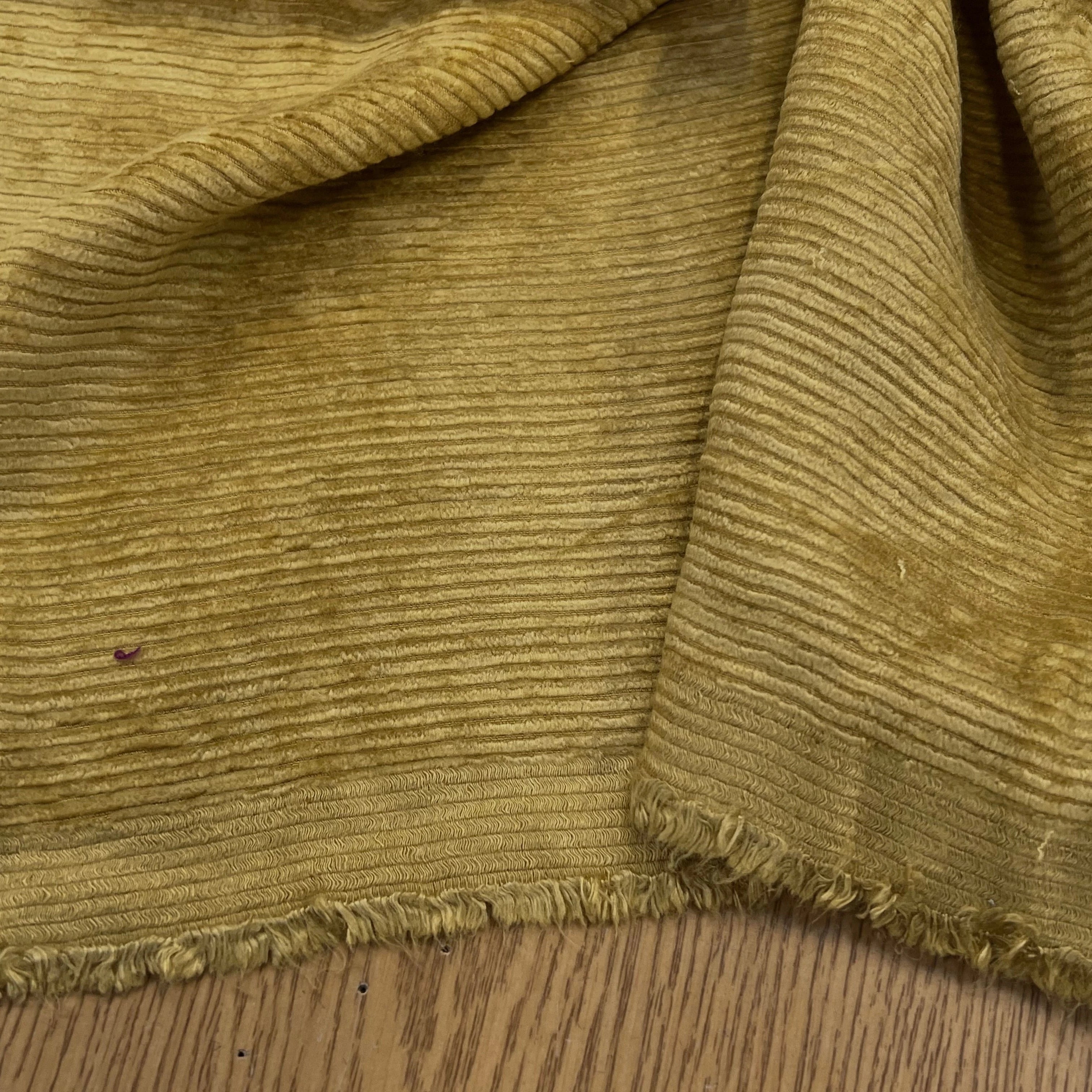 VELOURS DE COTON 500 RAIES JAUNE MOUTARDE 140CM - My Little Coupon