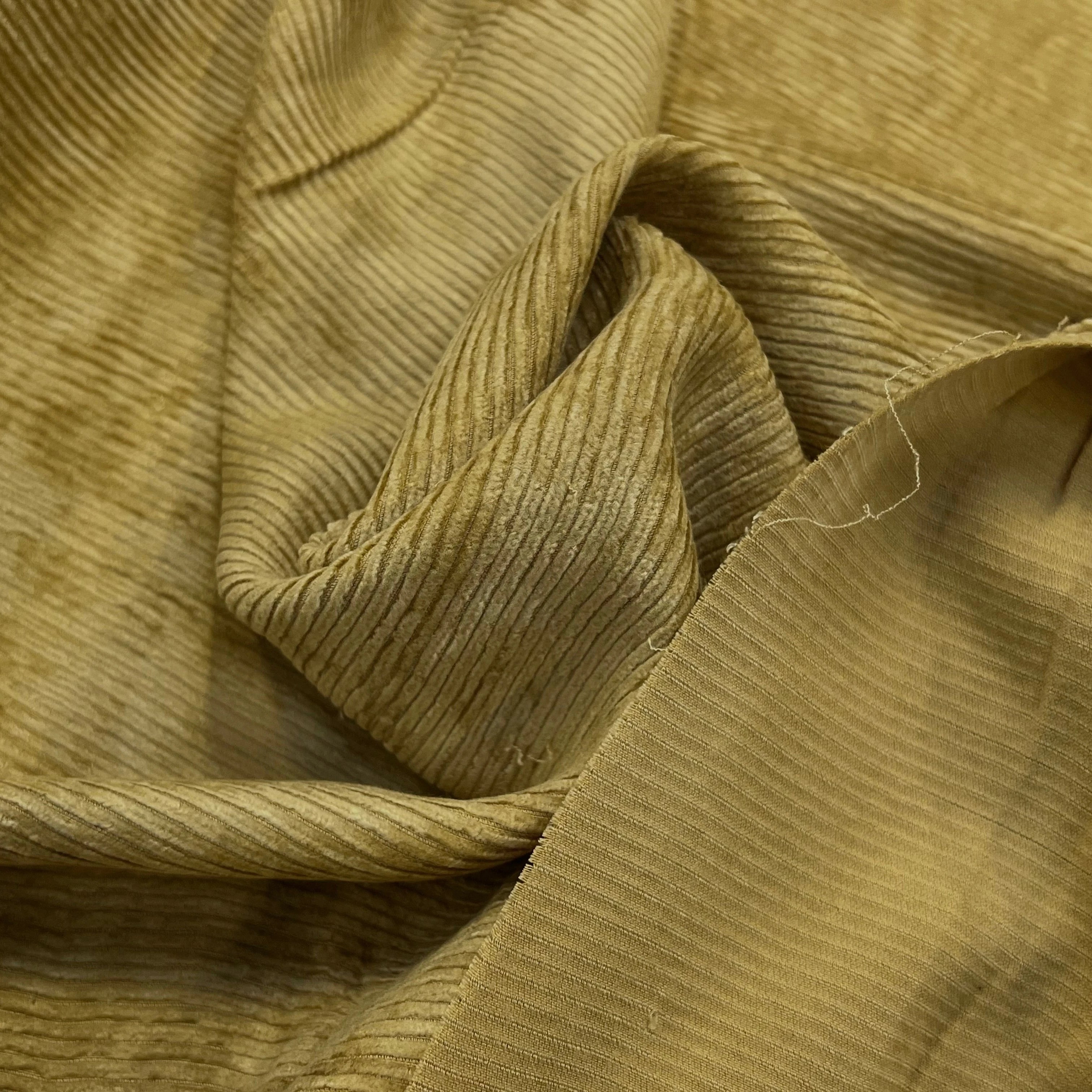 VELOURS DE COTON 500 RAIES JAUNE MOUTARDE 140CM - My Little Coupon