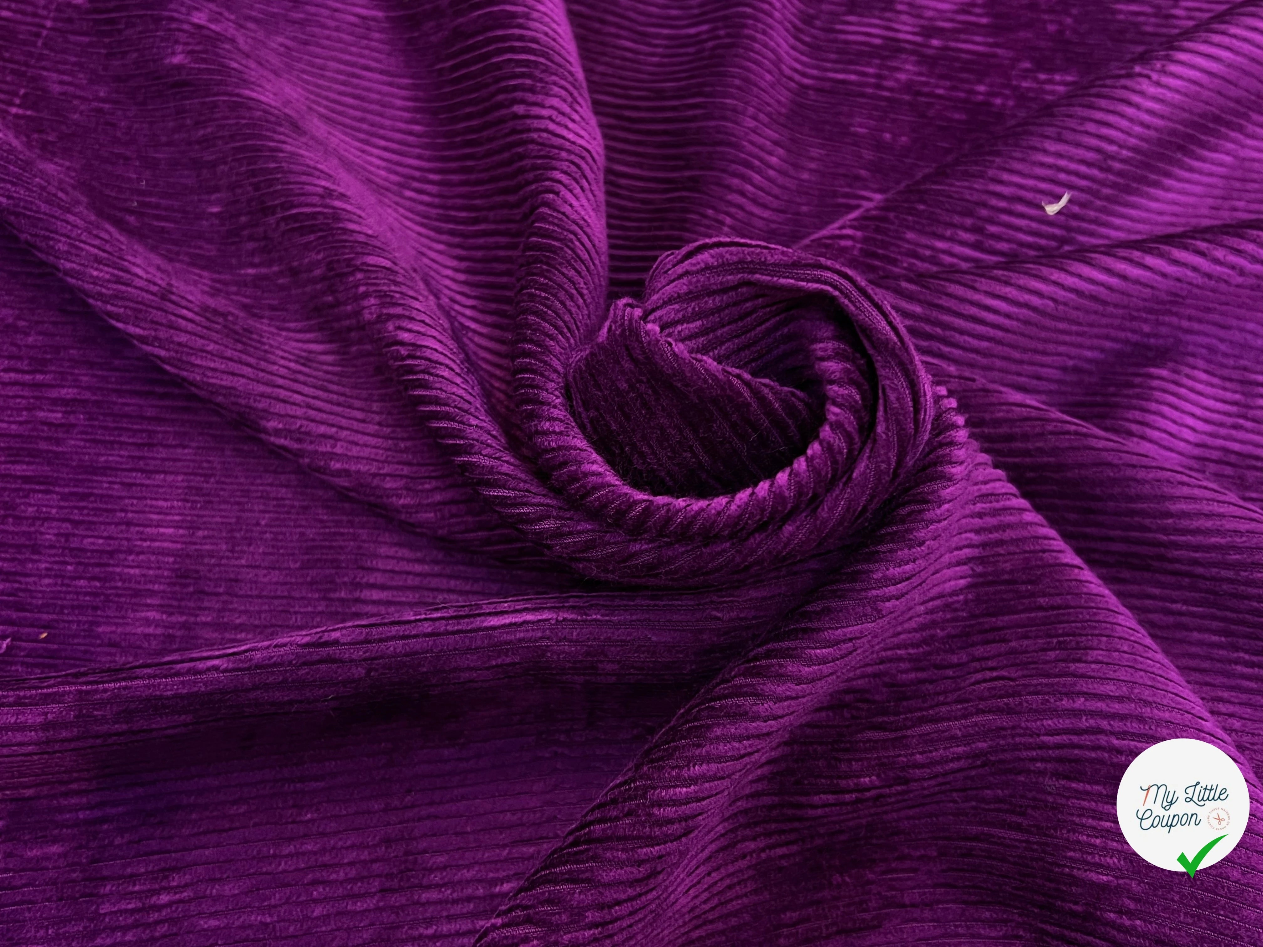 VELOURS DE COTON 500 RAIES VIOLET 140CM - My Little Coupon