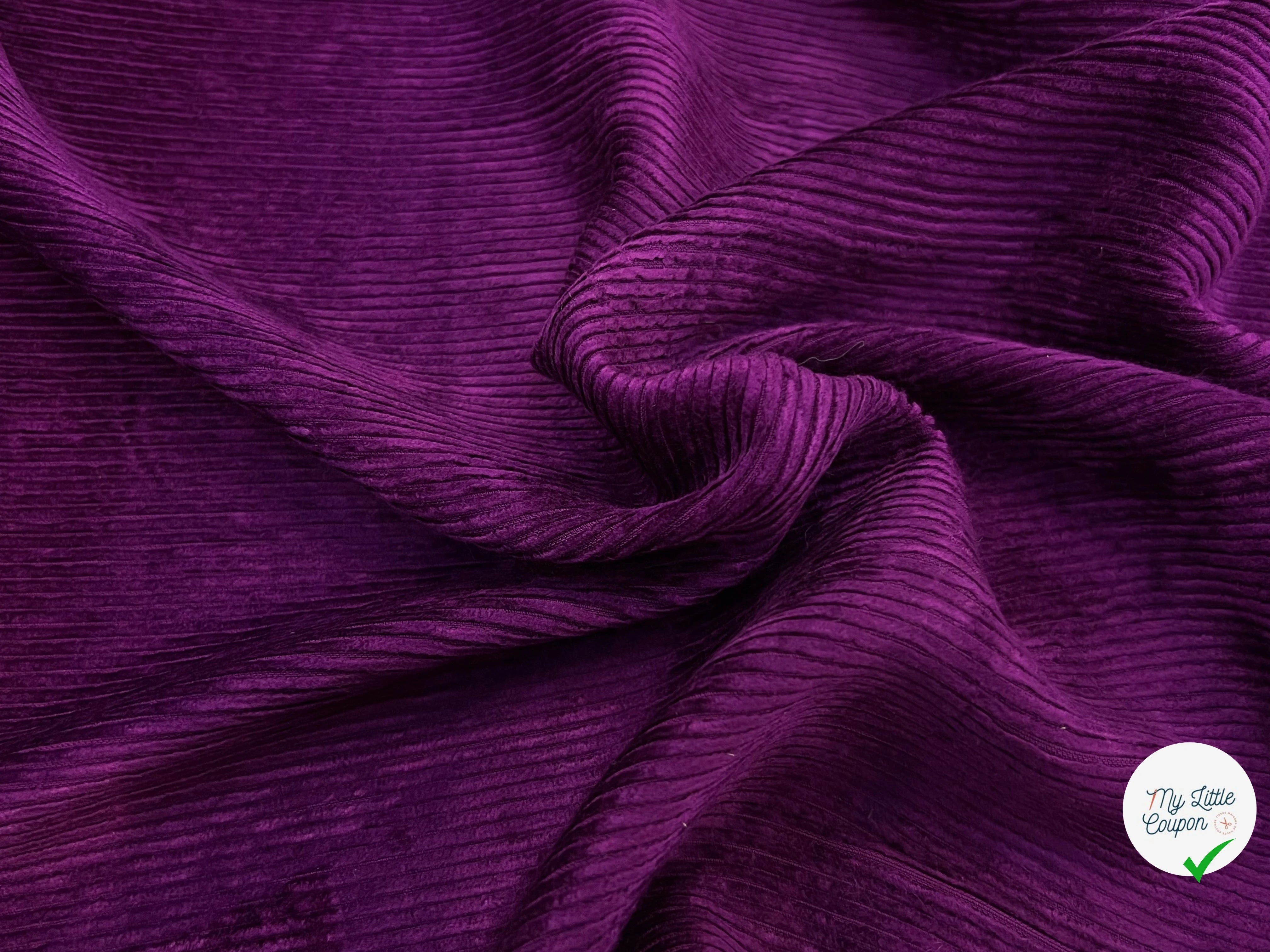 VELOURS DE COTON 500 RAIES VIOLET 140CM - My Little Coupon