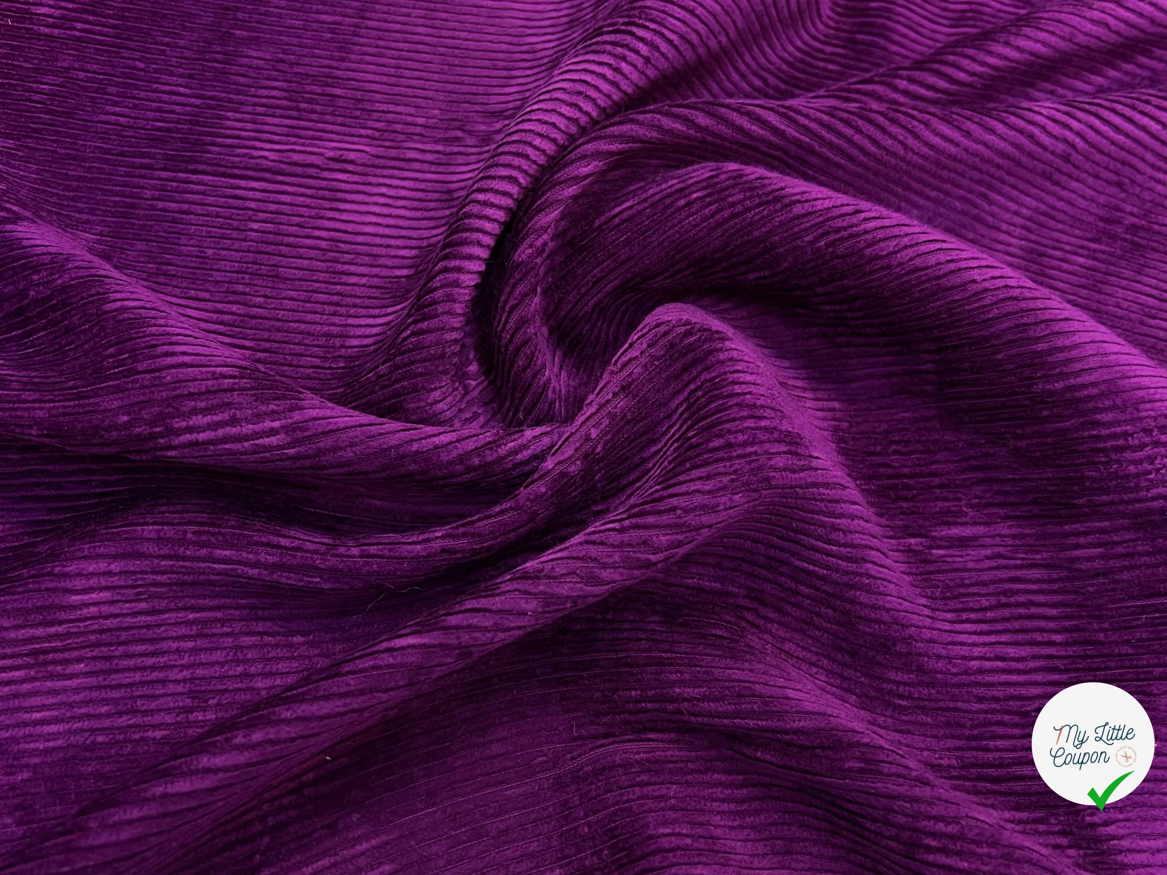 VELOURS DE COTON 500 RAIES VIOLET 140CM - My Little Coupon
