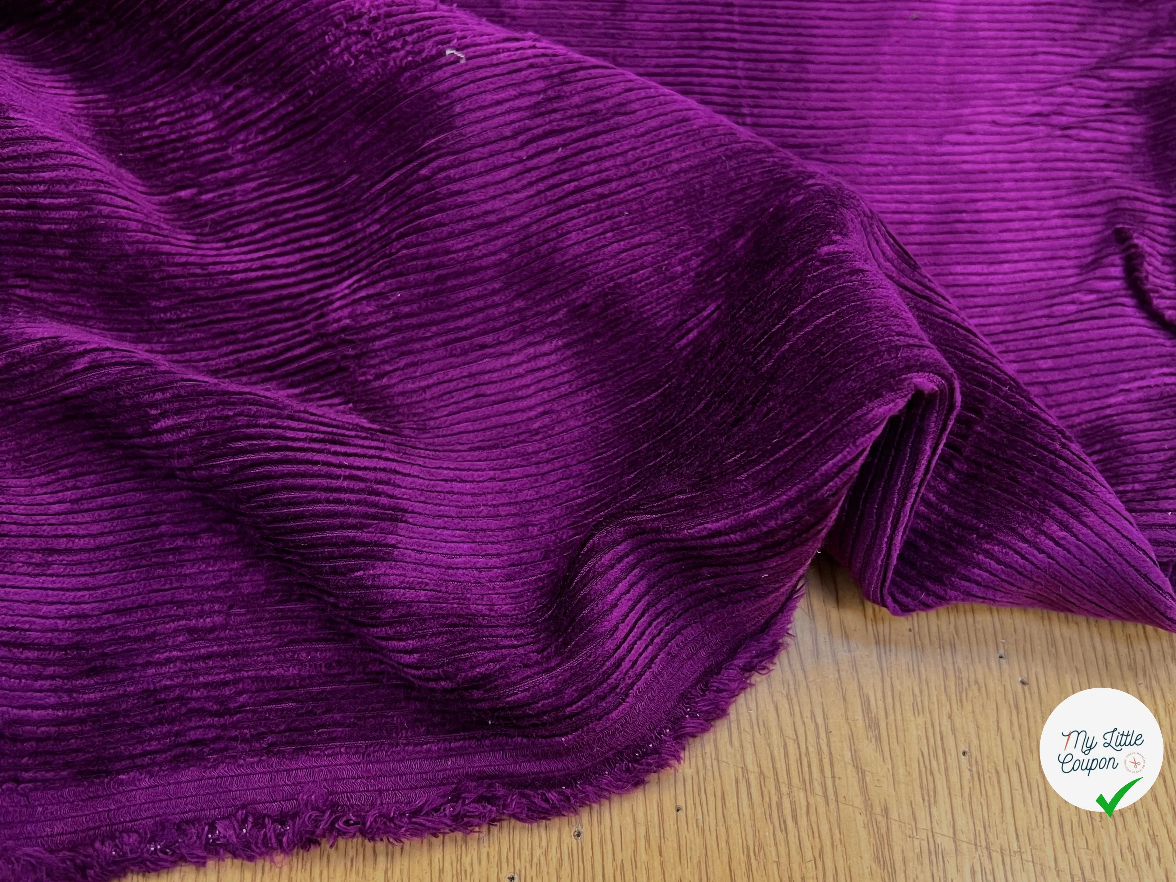 VELOURS DE COTON 500 RAIES VIOLET 140CM - My Little Coupon