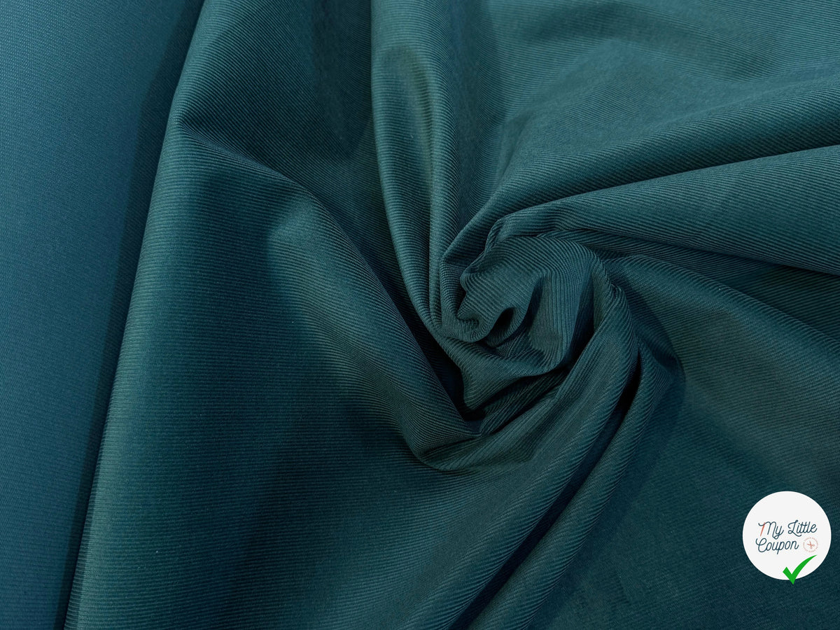 VELOURS DE COTON BIO CLASSIQUE 600 RAIES STRETCH VERT 98% COTON - My Little Coupon