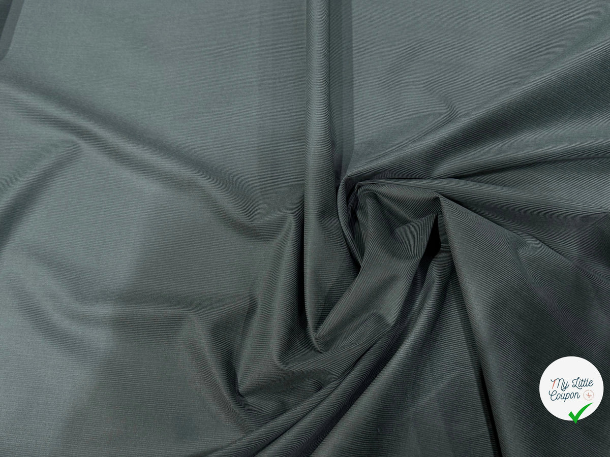 VELOURS DE COTON CLASSIQUE 1000 RAIES STRETCH VERT 98% COTON - My Little Coupon