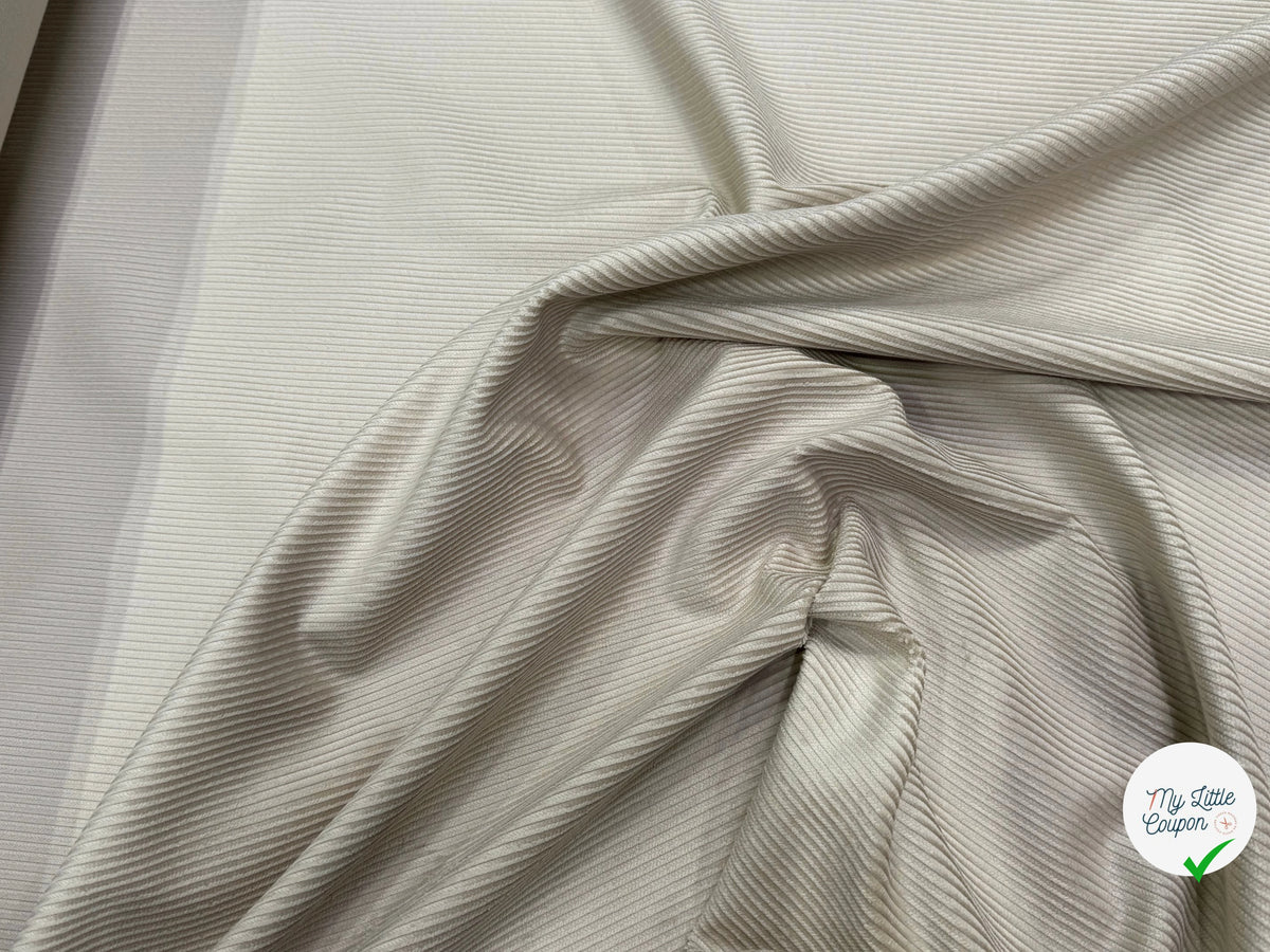 VELOURS DE COTON CLASSIQUE 300 RAIES BEIGE 100% COTON - My Little Coupon