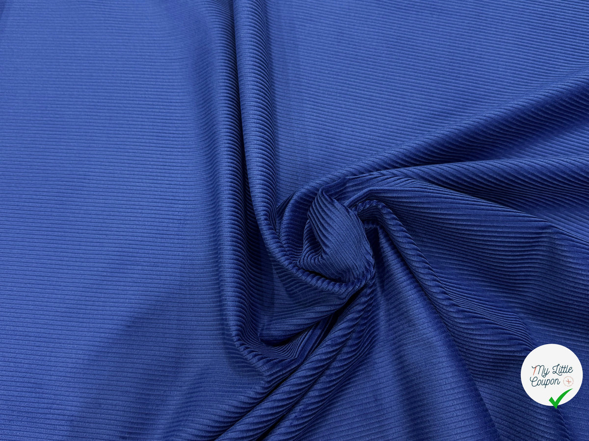 VELOURS DE COTON CLASSIQUE 300 RAIES BLEU 100% COTON - My Little Coupon