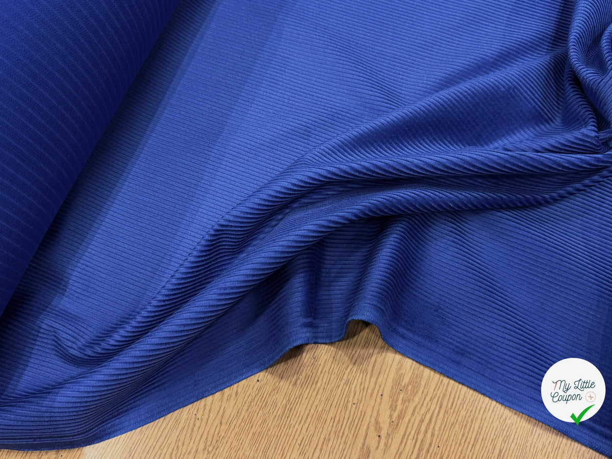 VELOURS DE COTON CLASSIQUE 300 RAIES BLEU 100% COTON - My Little Coupon