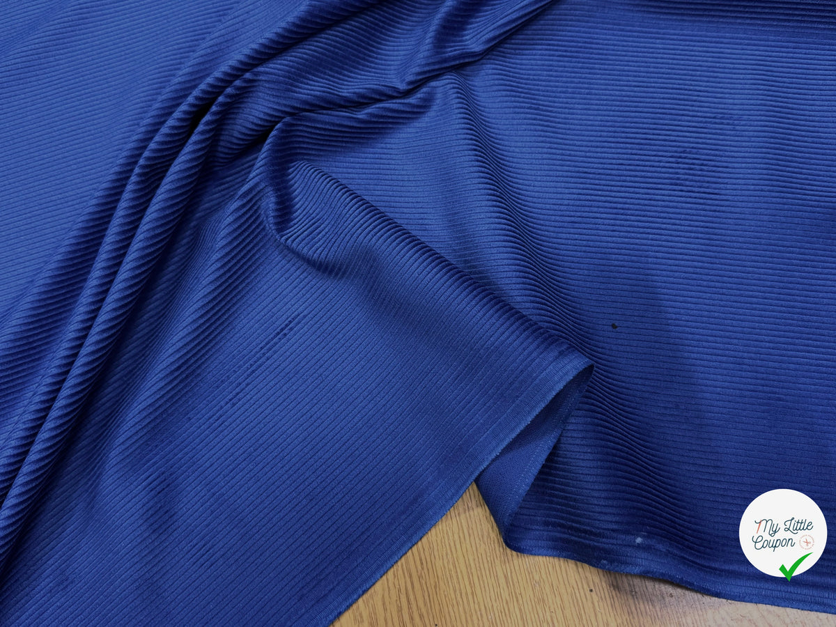 VELOURS DE COTON CLASSIQUE 300 RAIES BLEU 100% COTON - My Little Coupon