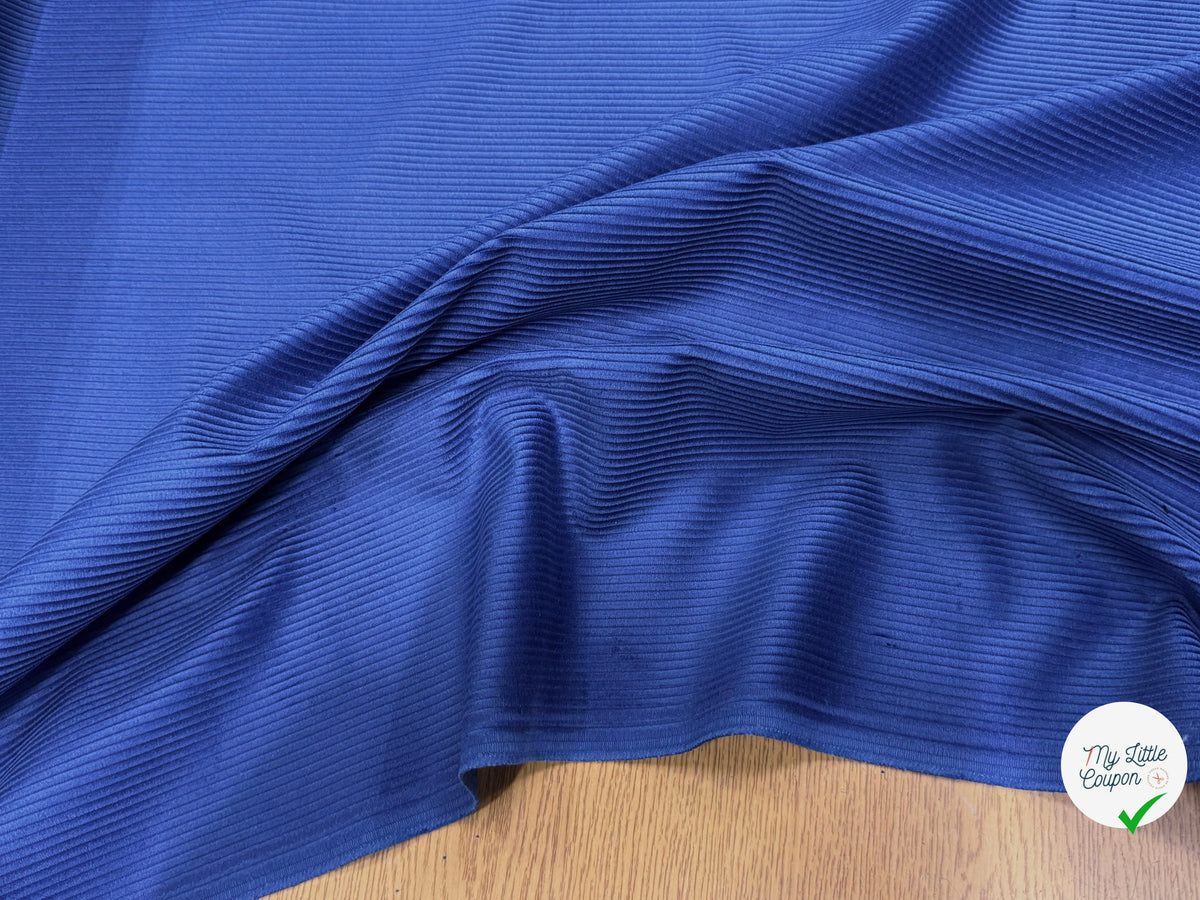VELOURS DE COTON CLASSIQUE 300 RAIES BLEU 100% COTON - My Little Coupon