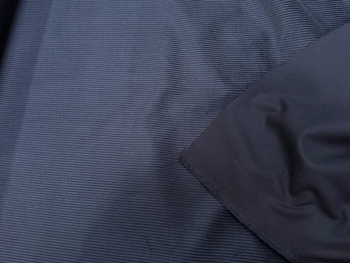 VELOURS DE COTON CLASSIQUE 300 RAIES BLEU MARINE 100% COTON - My Little Coupon