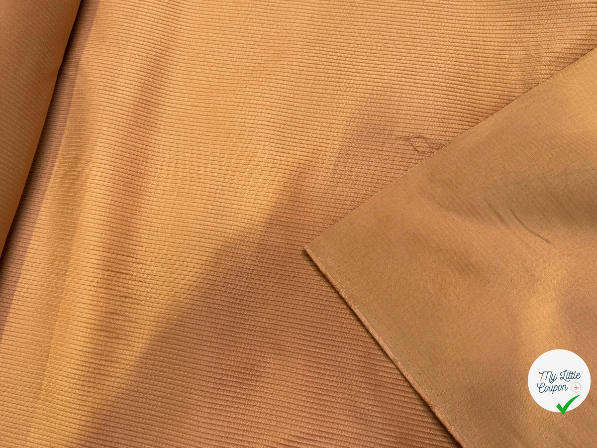 VELOURS DE COTON CLASSIQUE 300 RAIES STRETCH BRUN 98% COTON - My Little Coupon