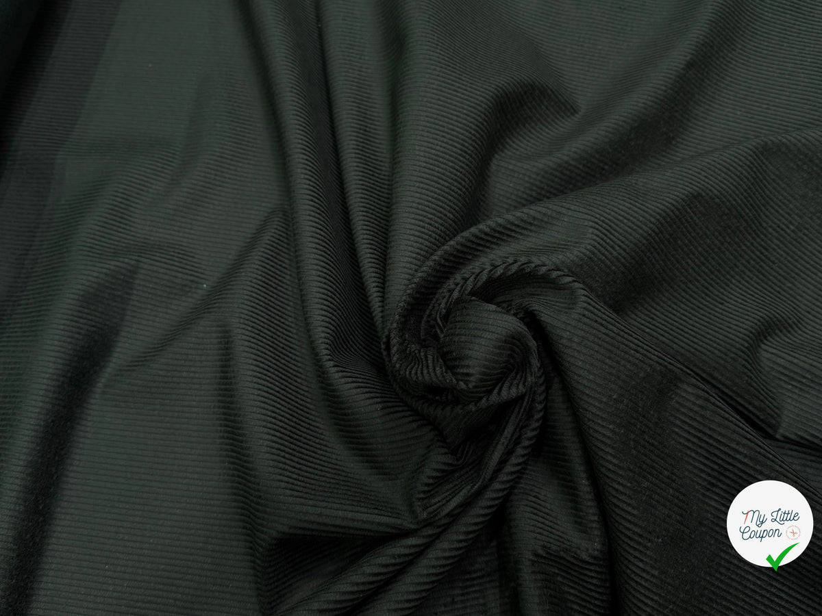 VELOURS DE COTON CLASSIQUE 300 RAIES VERT FONCÉ 100% COTON - My Little Coupon