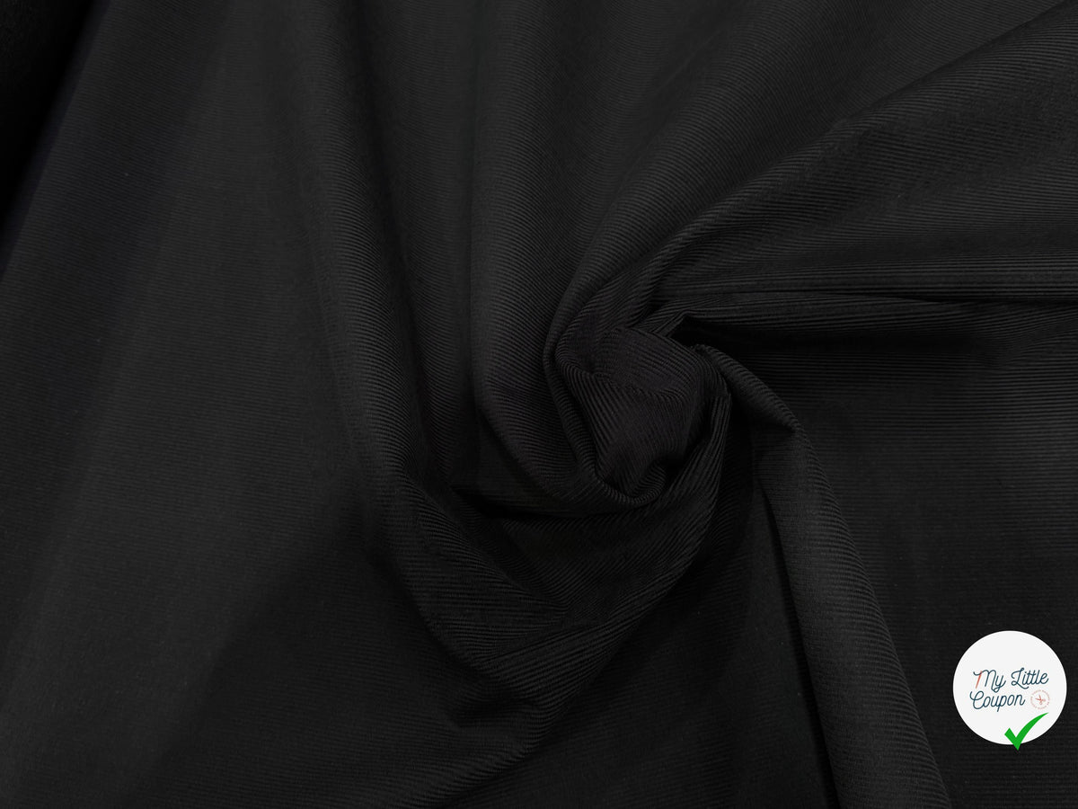 VELOURS DE COTON CLASSIQUE 500 RAIES NOIR 100% COTON - My Little Coupon