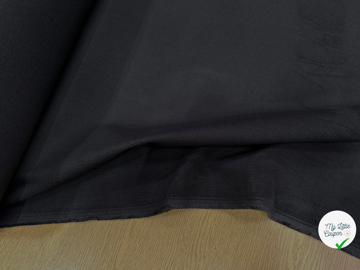 VELOURS DE COTON CLASSIQUE 500 RAIES NOIR 100% COTON - My Little Coupon