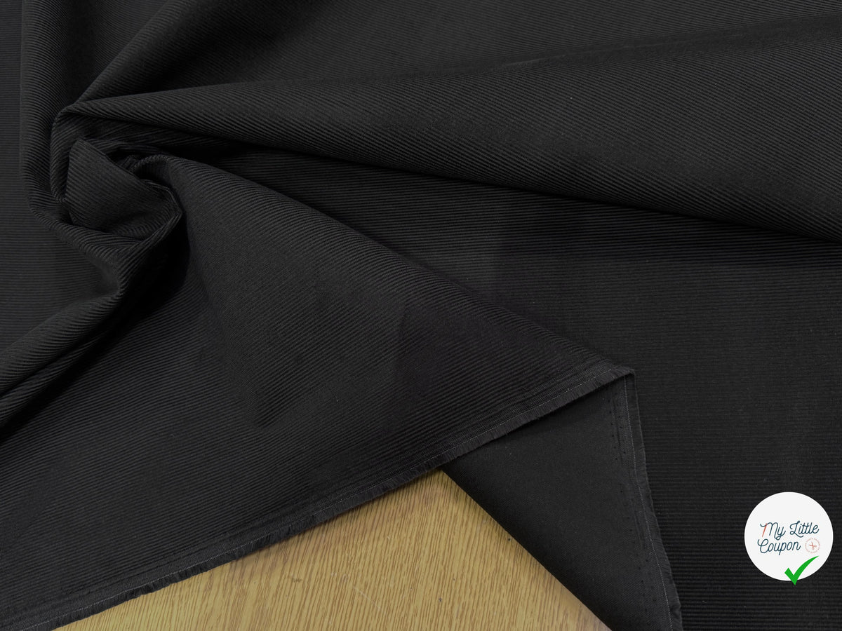 VELOURS DE COTON CLASSIQUE 500 RAIES NOIR 100% COTON - My Little Coupon