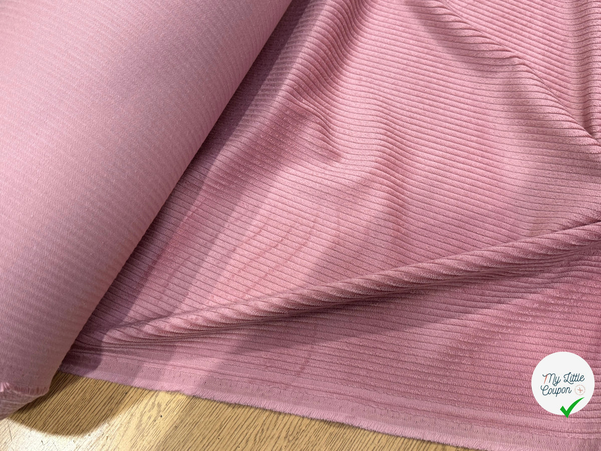 VELOURS DE COTON CLASSIQUE CÂBLÉ ROSE 85% COTON - My Little Coupon
