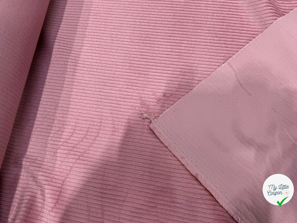 VELOURS DE COTON CLASSIQUE CÂBLÉ ROSE 85% COTON - My Little Coupon