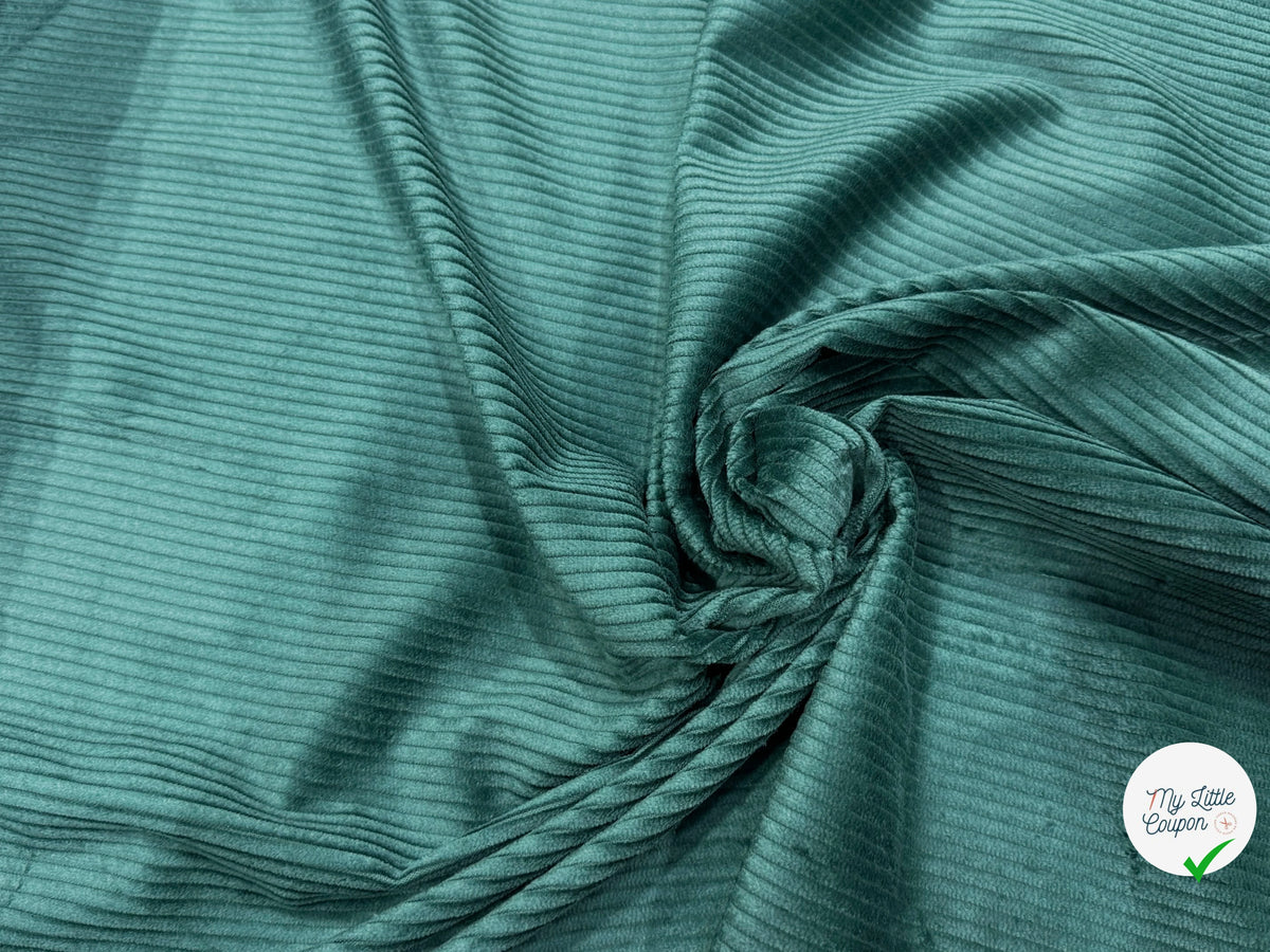 VELOURS DE COTON CLASSIQUE CÂBLÉ VERT FONCÉ 85% COTON - My Little Coupon