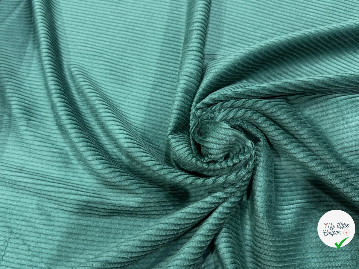 VELOURS DE COTON CLASSIQUE CÂBLÉ VERT FONCÉ 85% COTON - My Little Coupon