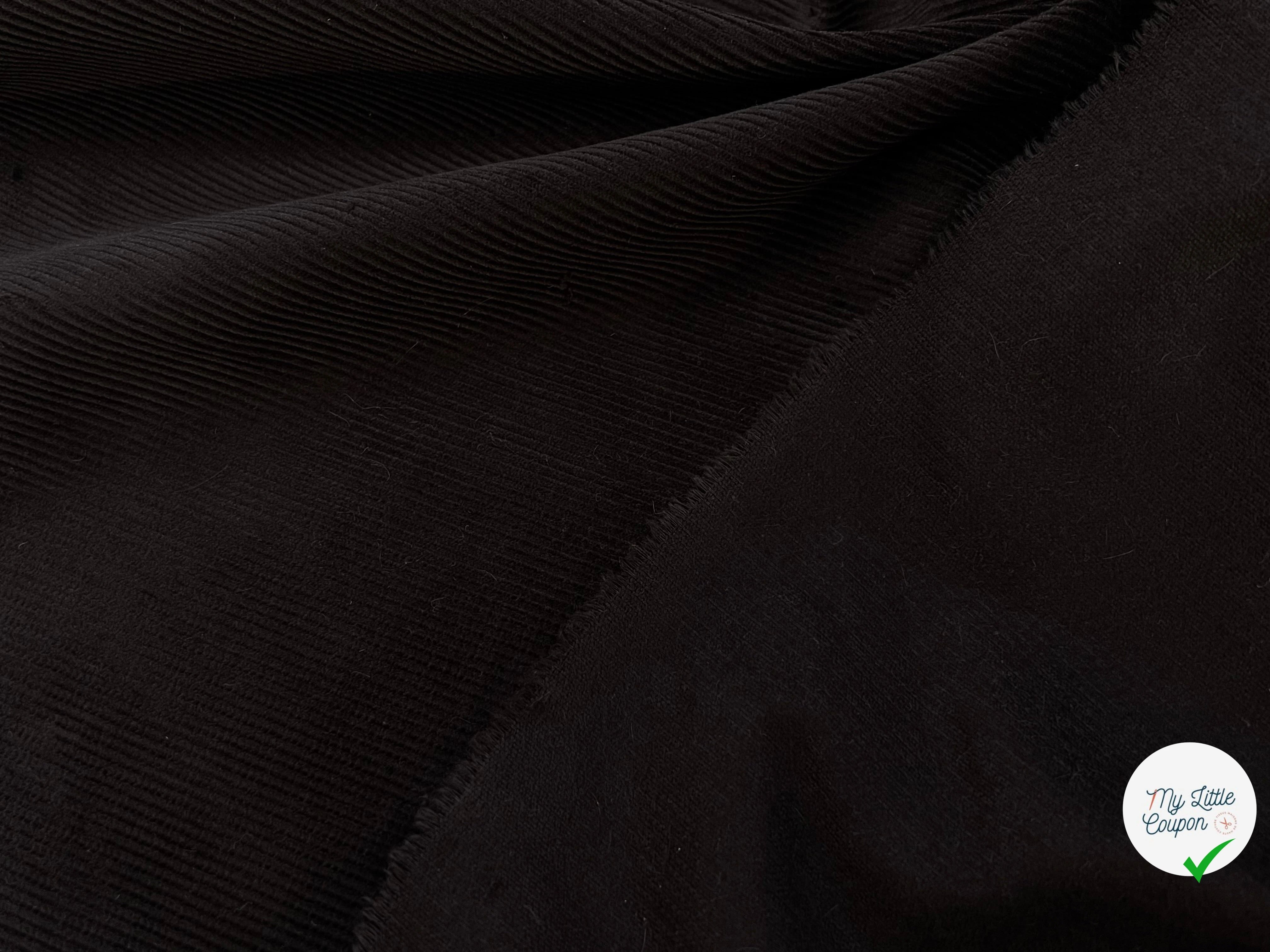 VELOURS DE COTON COTELÉ 1000 RAIES MARRON FONCÉ - My Little Coupon
