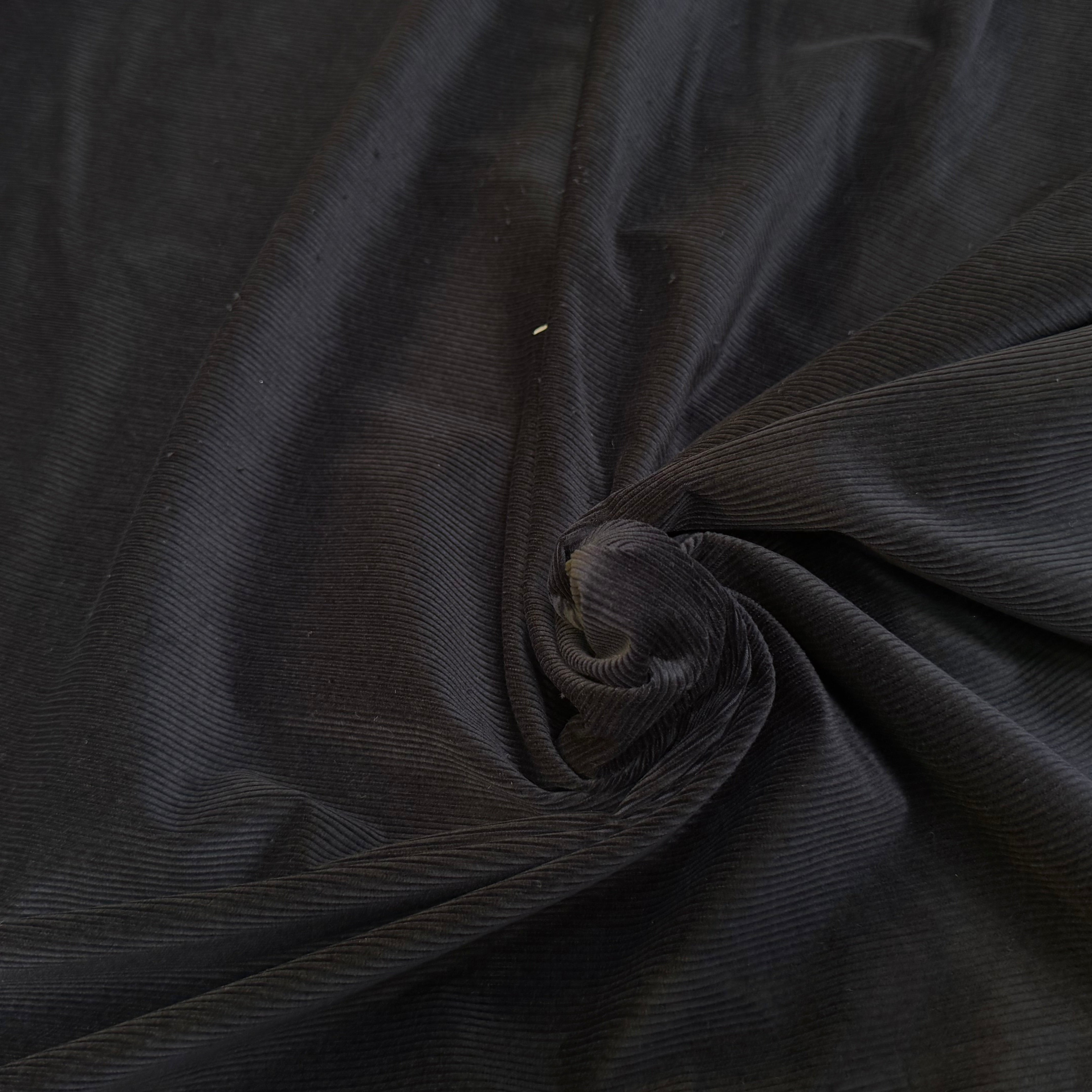 VELOURS DE COTON CÔTELÉ NOIR STRETCH - My Little Coupon