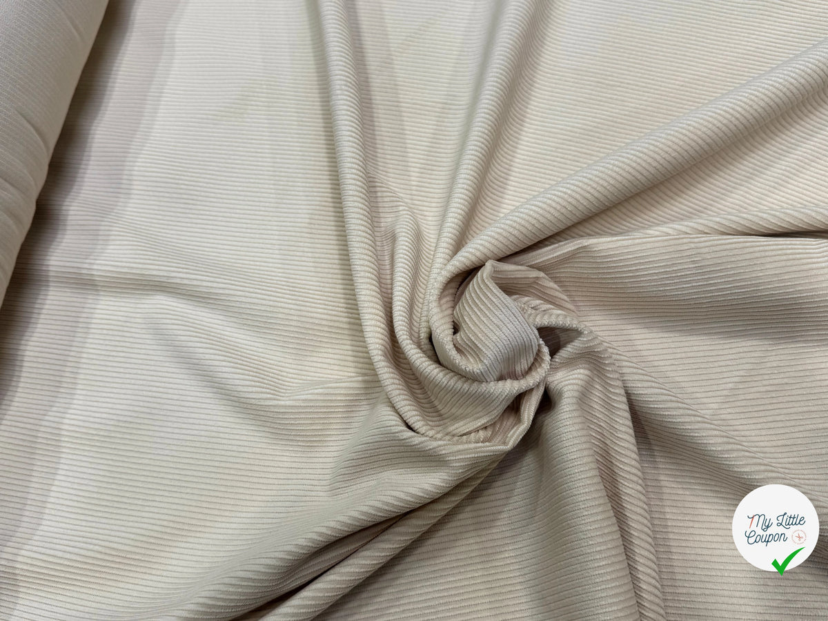 VELOURS DE COTON ET LYOCELL 300 RAIES BEIGE 58% COTON 42% LYOCELL - My Little Coupon