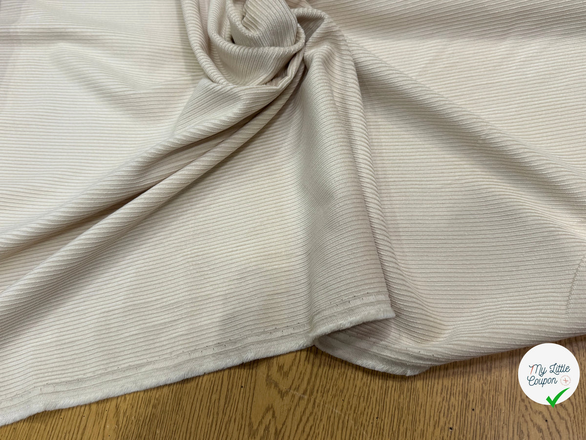 VELOURS DE COTON ET LYOCELL 300 RAIES BEIGE 58% COTON 42% LYOCELL - My Little Coupon