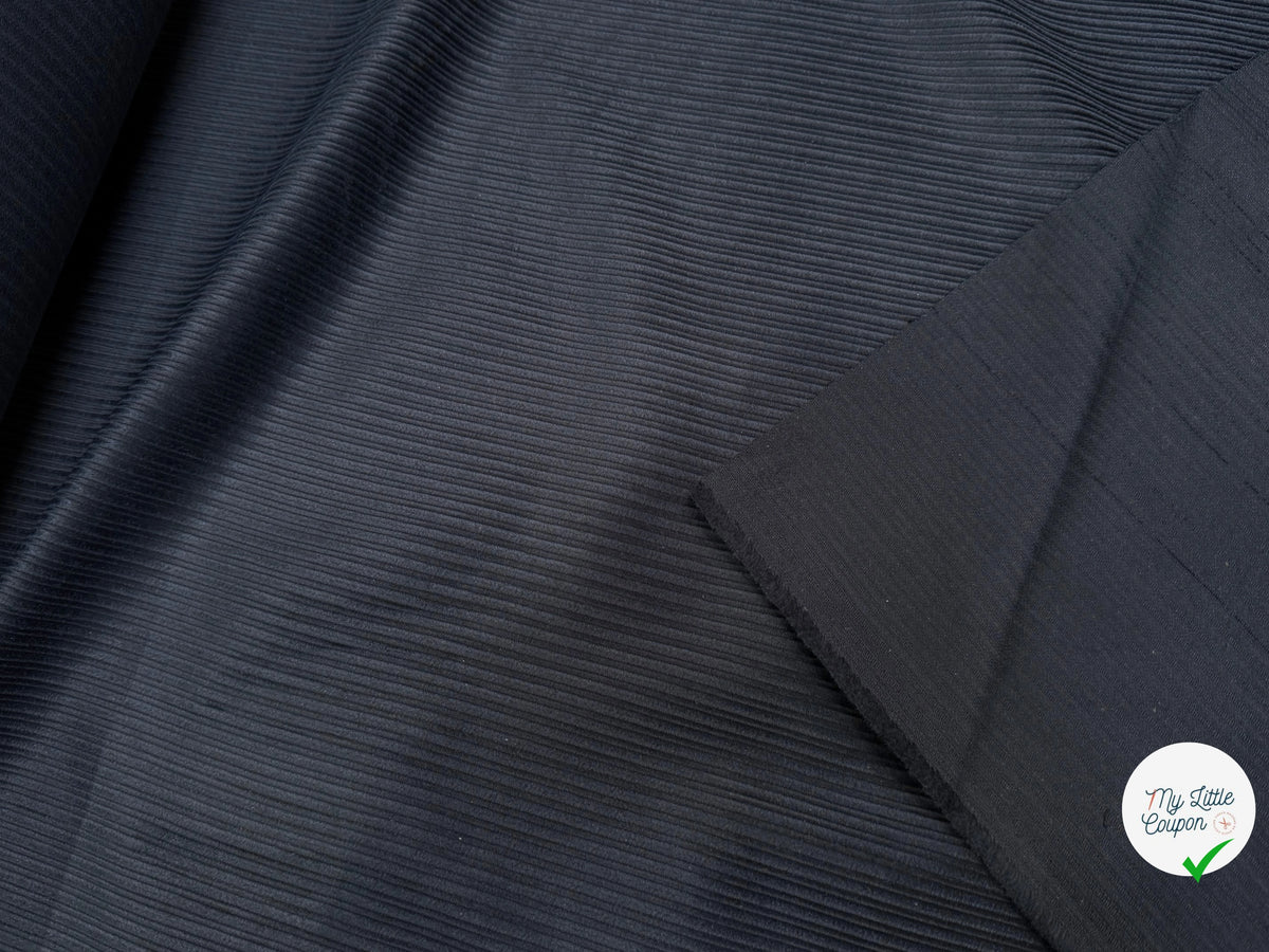 VELOURS DE COTON FANTAISIE 300 RAIES BLEU MARINE 100% COTON - My Little Coupon